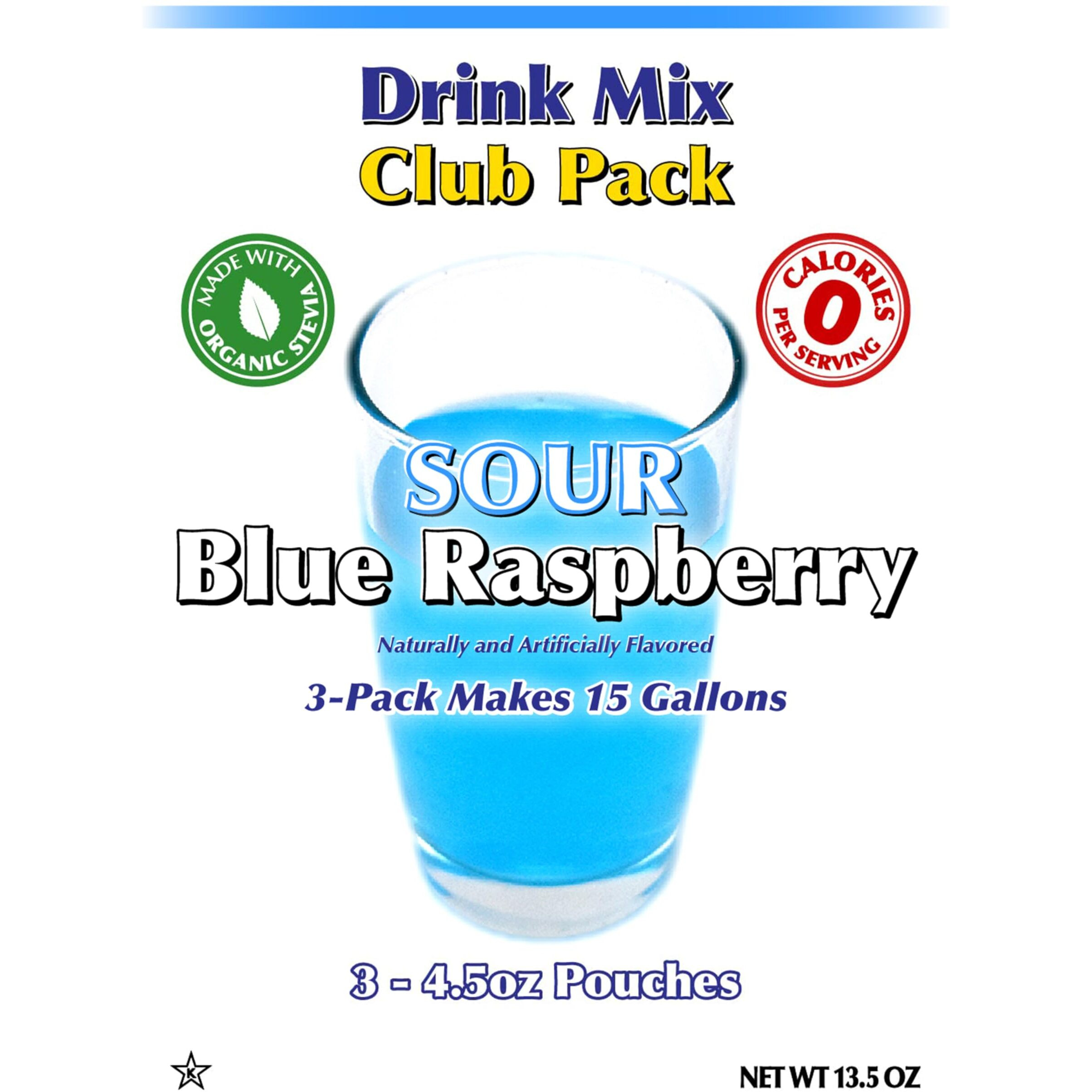 Gramzero Sour Blue Raspberry Zero Calorie Sugar Free Drink Mix, Great For Nutrition Club Loaded Tea, Stevia Sweetened