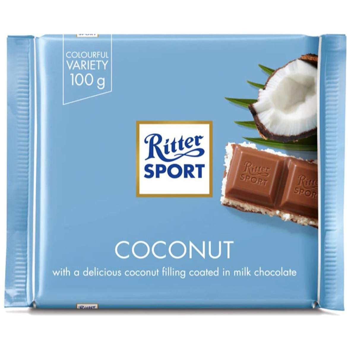 Ritter Sport Kokos / Coconut (3 Bars Each 100G) - Fresh From Germany