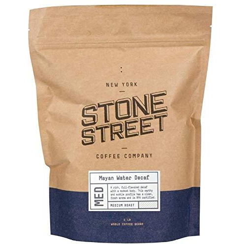 Stone Street Decaf Coffee Beans, Swiss Water Process Naturally Decaffeinated Coffee, Medium Roast, 1 Lb, Whole Bean