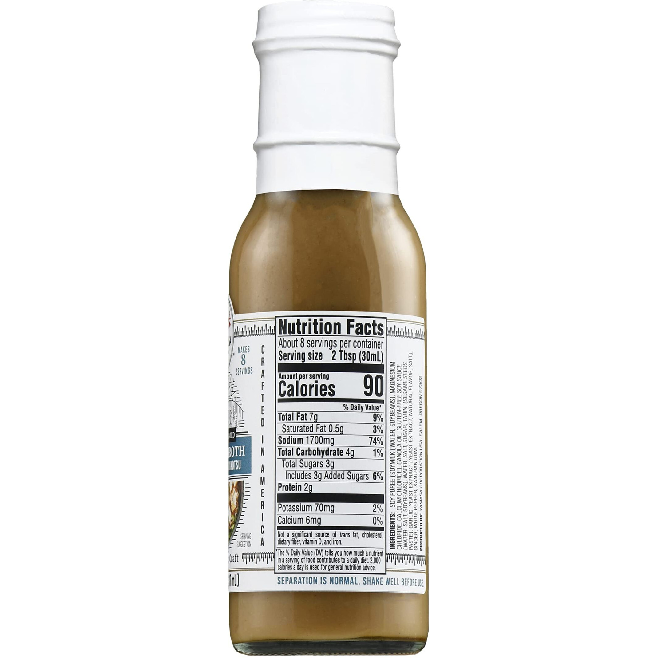 Yamasa, Artisanal Vegetarian Tonkotsu Ramen Broth Concentrate, Serves 8 Bowls, Gluten Free, No Msg Added, No-Gmo, Japanese Tradition, 8Oz