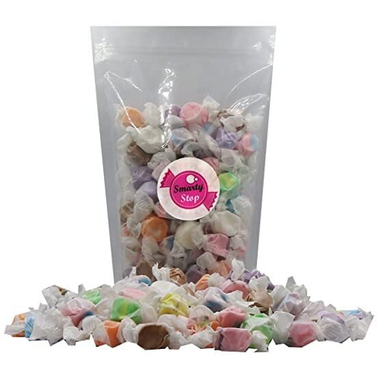 Gourmet Soft And Chewy Salt Water Taffy Candies - Individually Wrapped - Bulk Bags (Assorted Flavors, 3 Pound (Pack Of 1))