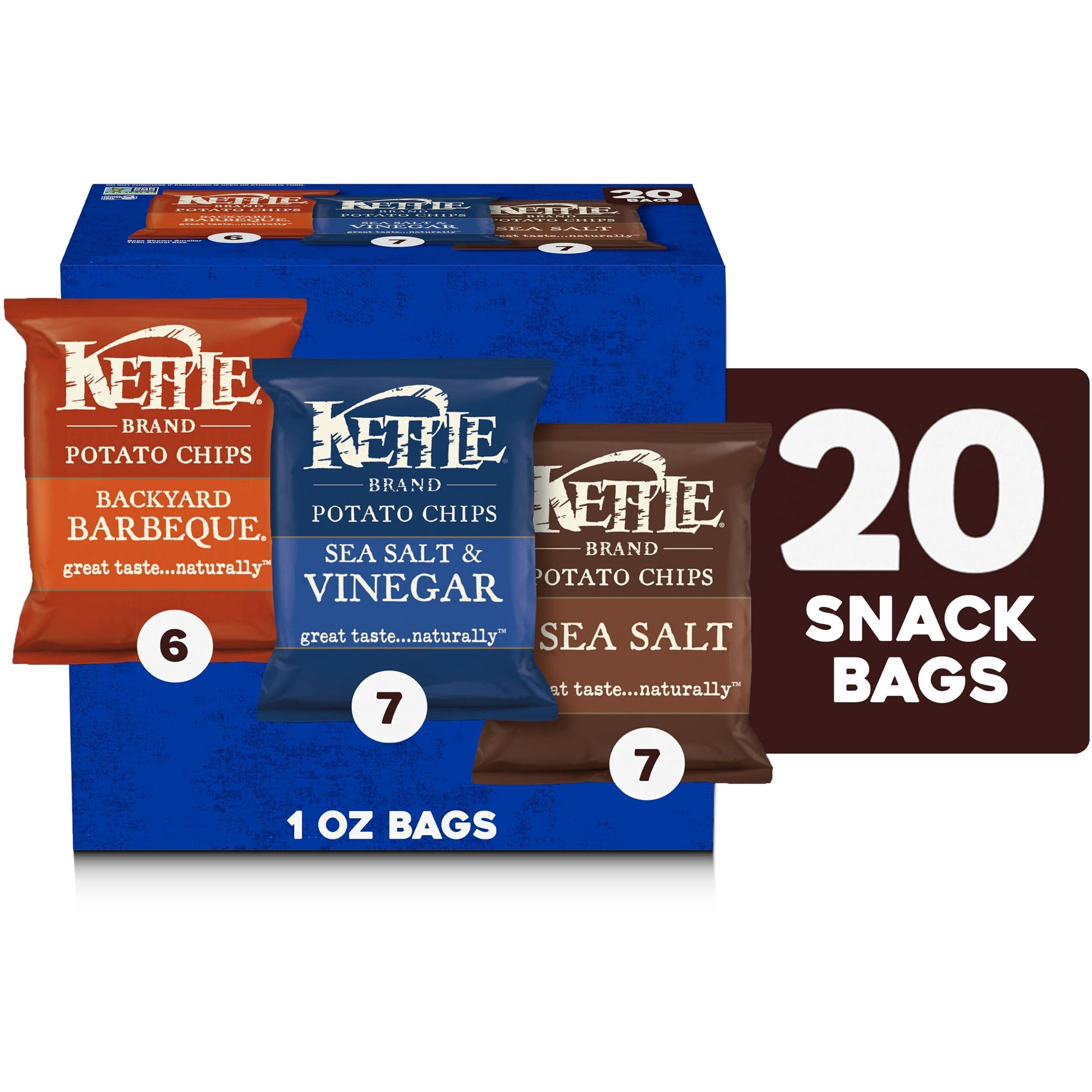 Kettle Brand Potato Chips Variety Pack, 1 Oz, 20 Ct
