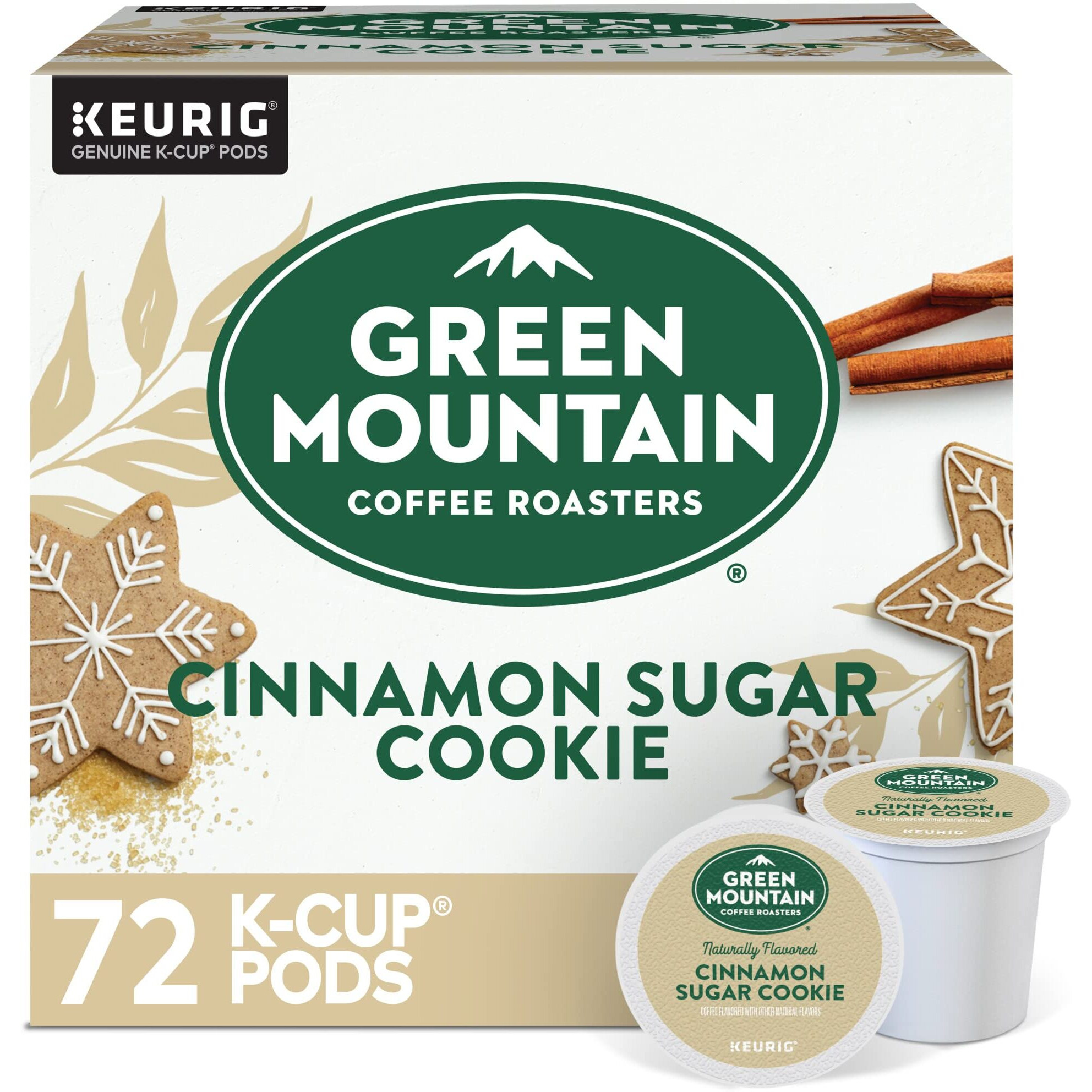 Green Mountain Coffee Roasters Cinnamon Sugar Cookie Coffee, Keurig Single Serve K-Cup Pods, 72 Count (6 Packs Of 12)