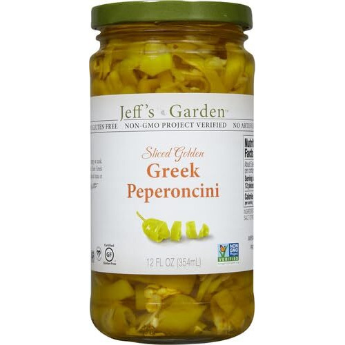 Jeffs Naturals Sliced Golden Greek Peperoncini, 12 Fz