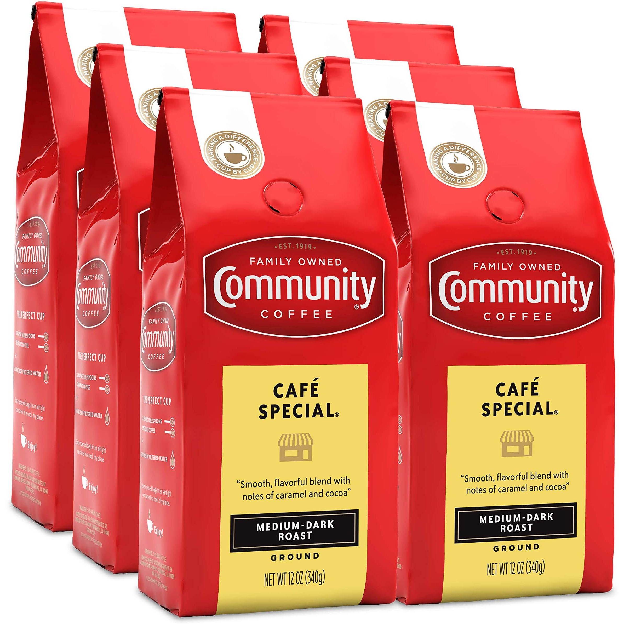 Community Coffee Caf   Special Blend 72 Ounces, Medium Dark Roast Ground Coffee, 12 Ounce Bag (Pack Of 6)