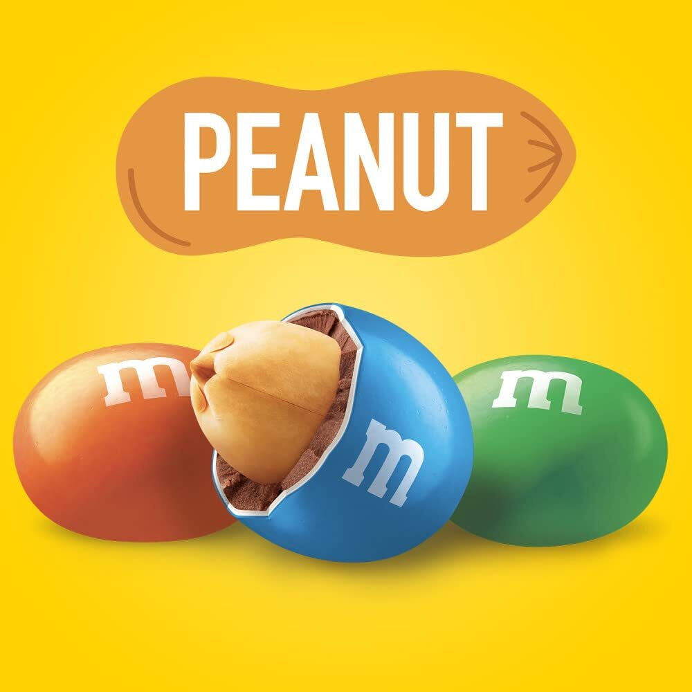 M&M's Peanut Chocolate Candy Sharing Size Pouch 3.27 Ounce (Pack Of 24)