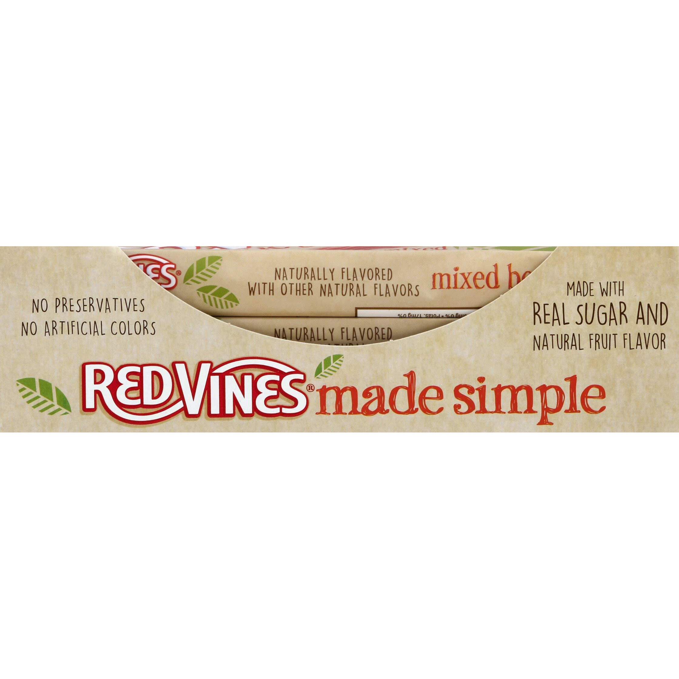 Red Vines Made Simple Licorice Twists, Mixed Berry Flavor, Soft & Chewy Candy, 4Oz Tray (9 Pack)