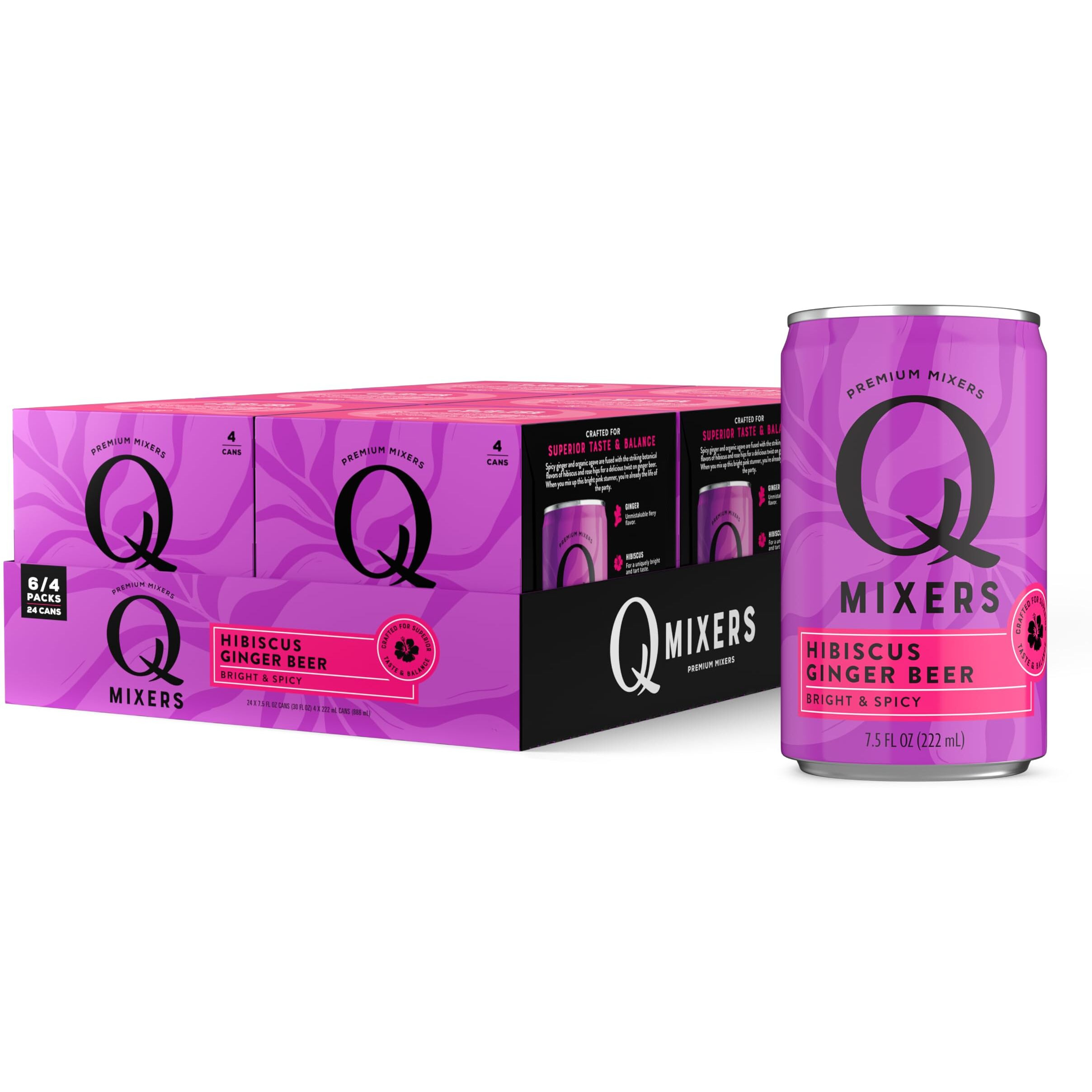 Q Mixers Hibiscus Ginger Beer, Premium Cocktail Mixer Made With Real Ingredients, 7.5 Fl Oz (Pack Of 24)