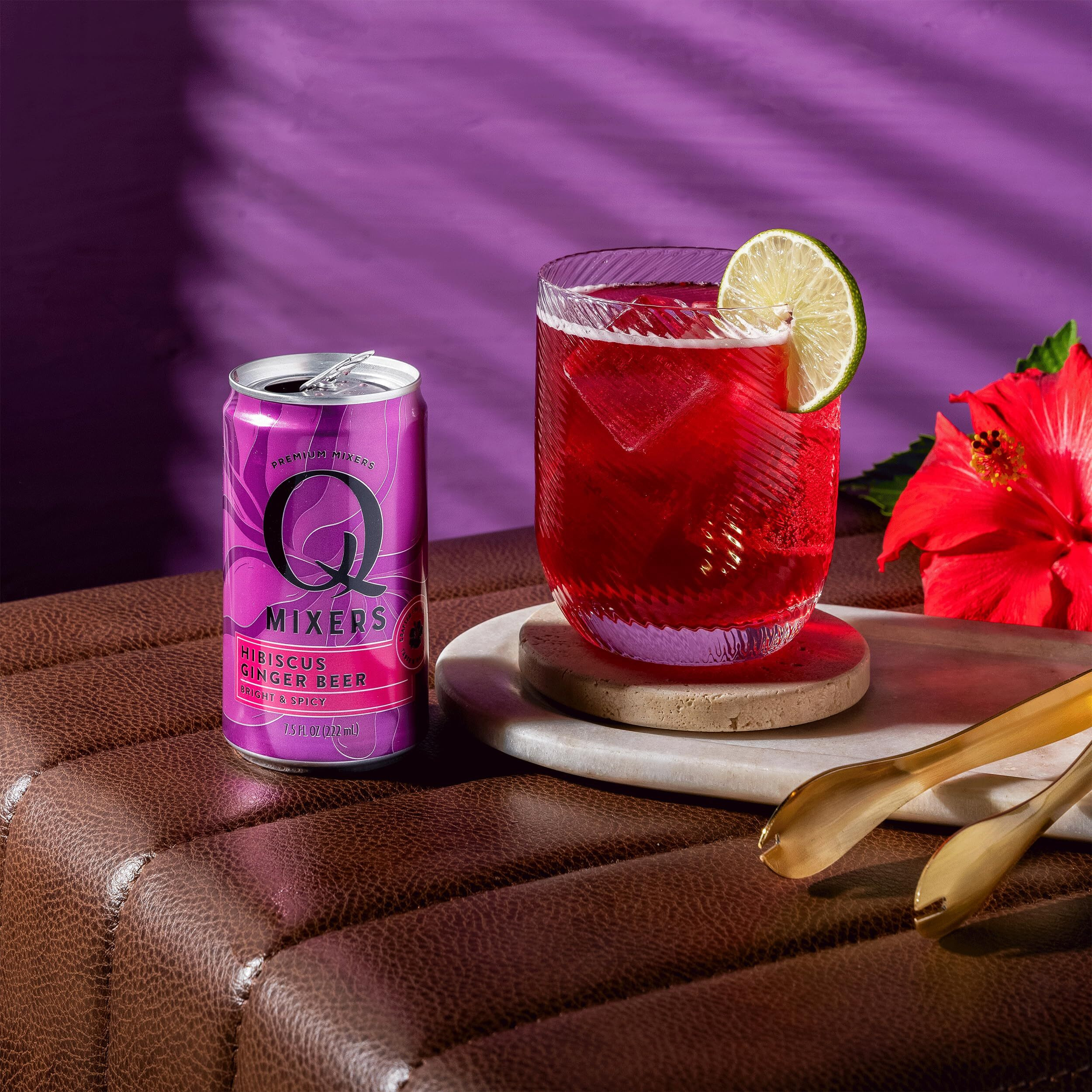 Q Mixers Hibiscus Ginger Beer, Premium Cocktail Mixer Made With Real Ingredients, 7.5 Fl Oz (Pack Of 24)