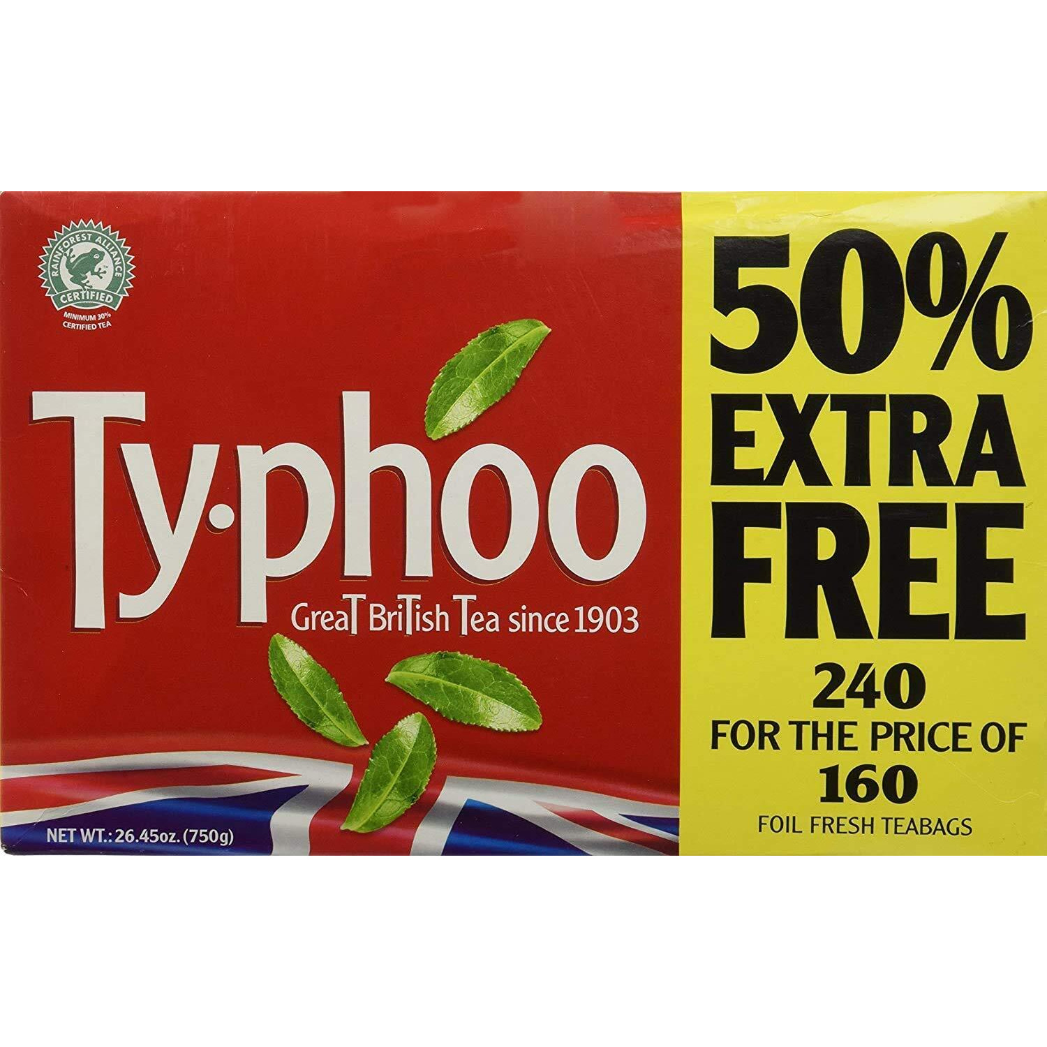 Typhoo Tea Bags 2Pk (160Bags + 80 Bags Free) -480 Teabags