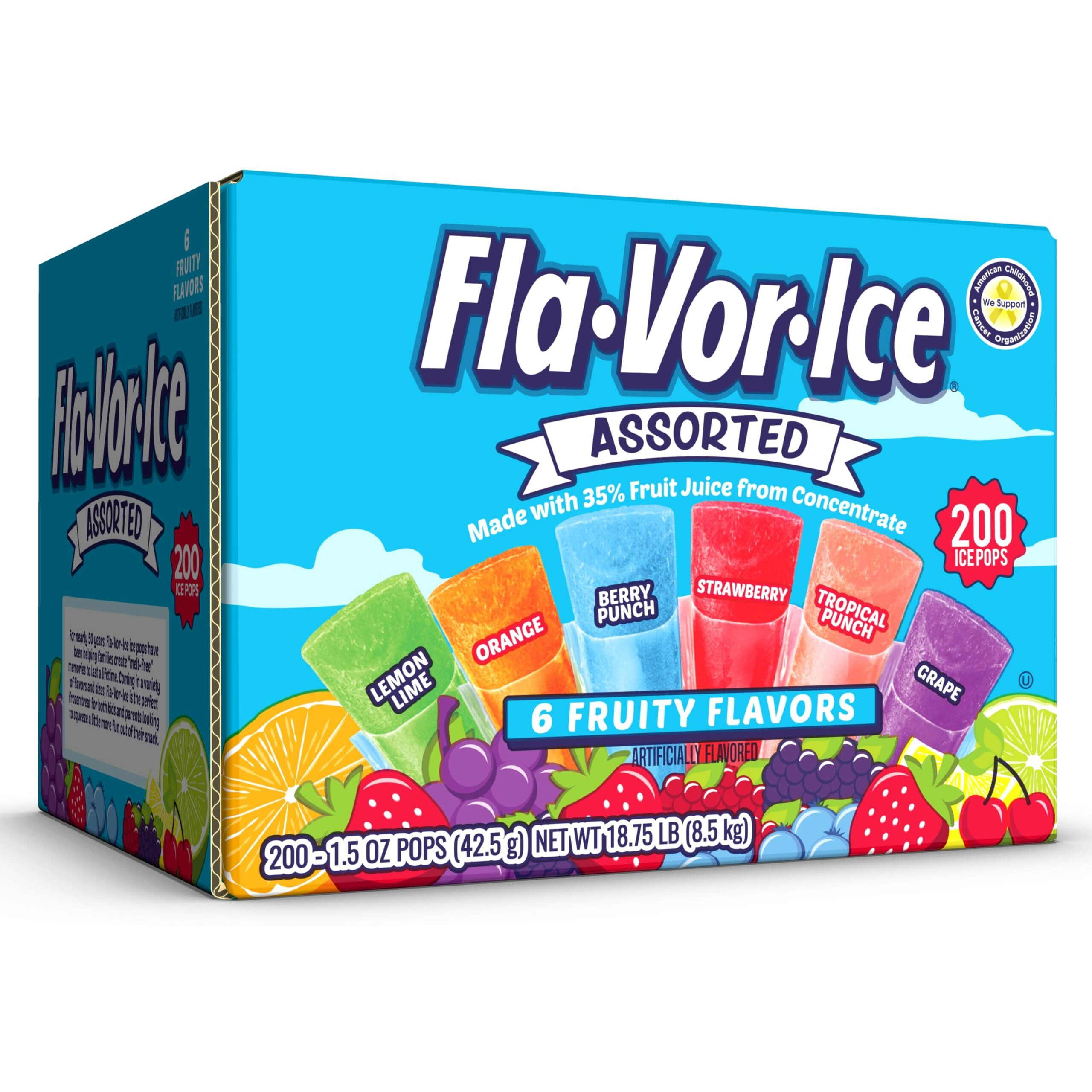 Flavor Ice Assorted Freezer Pops , 200 Ct