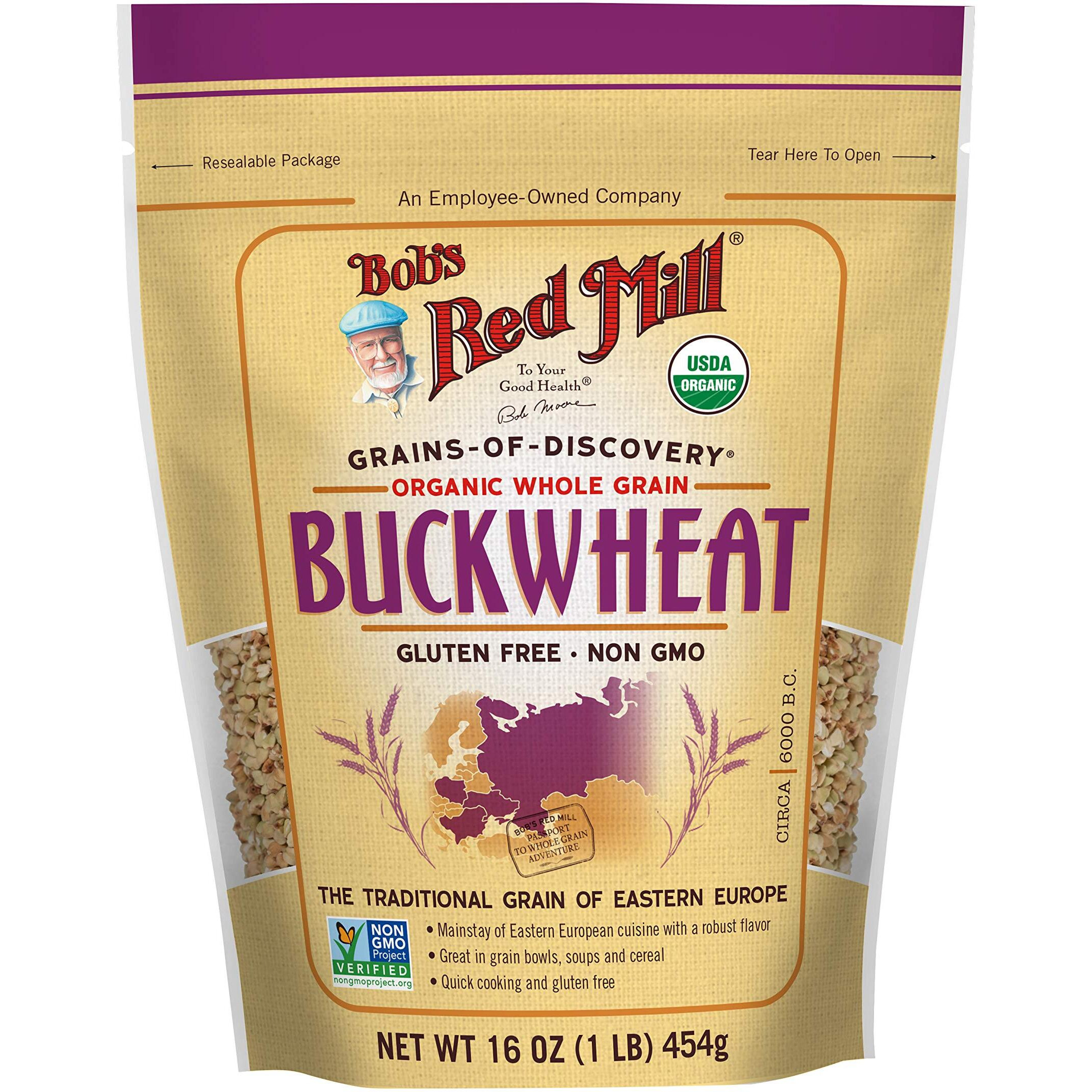 Bobs Red Mill Organic Raw/Untoasted Buckwheat Groats, 16 Ounce Bag (Pack Of 1), Gluten Free, Non-Gmo, Kosher