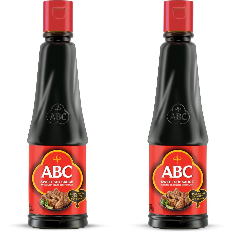 Abc Sweet Soy Sauce - 20.3 Fl Oz (2 Pack) - Bbq Marinade, Dip, Stir Fry - Vegan Black Dark Soy Glaze - Healthy And Authentic Indonesian Kecap Manis Flavor For Exquisite Culinary Creations