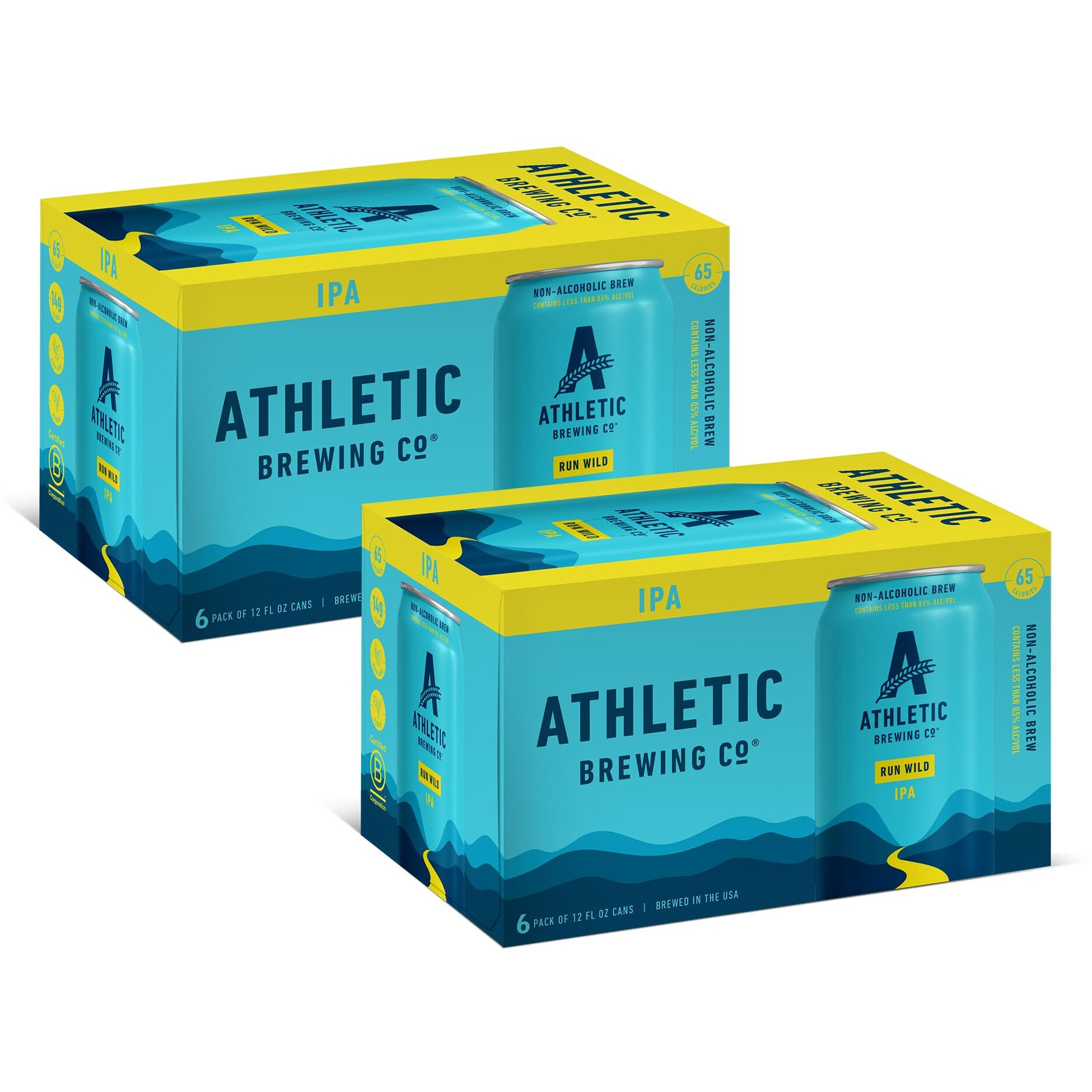 Athletic Brewing Company Craft Non-Alcoholic Beer - 12 Pack X 12 Fl Oz Cans - Run Wild Ipa - Low-Calorie, Award Winning - The Ultimate Sessionable Ipa Subtle Yet Complex Malt Profile