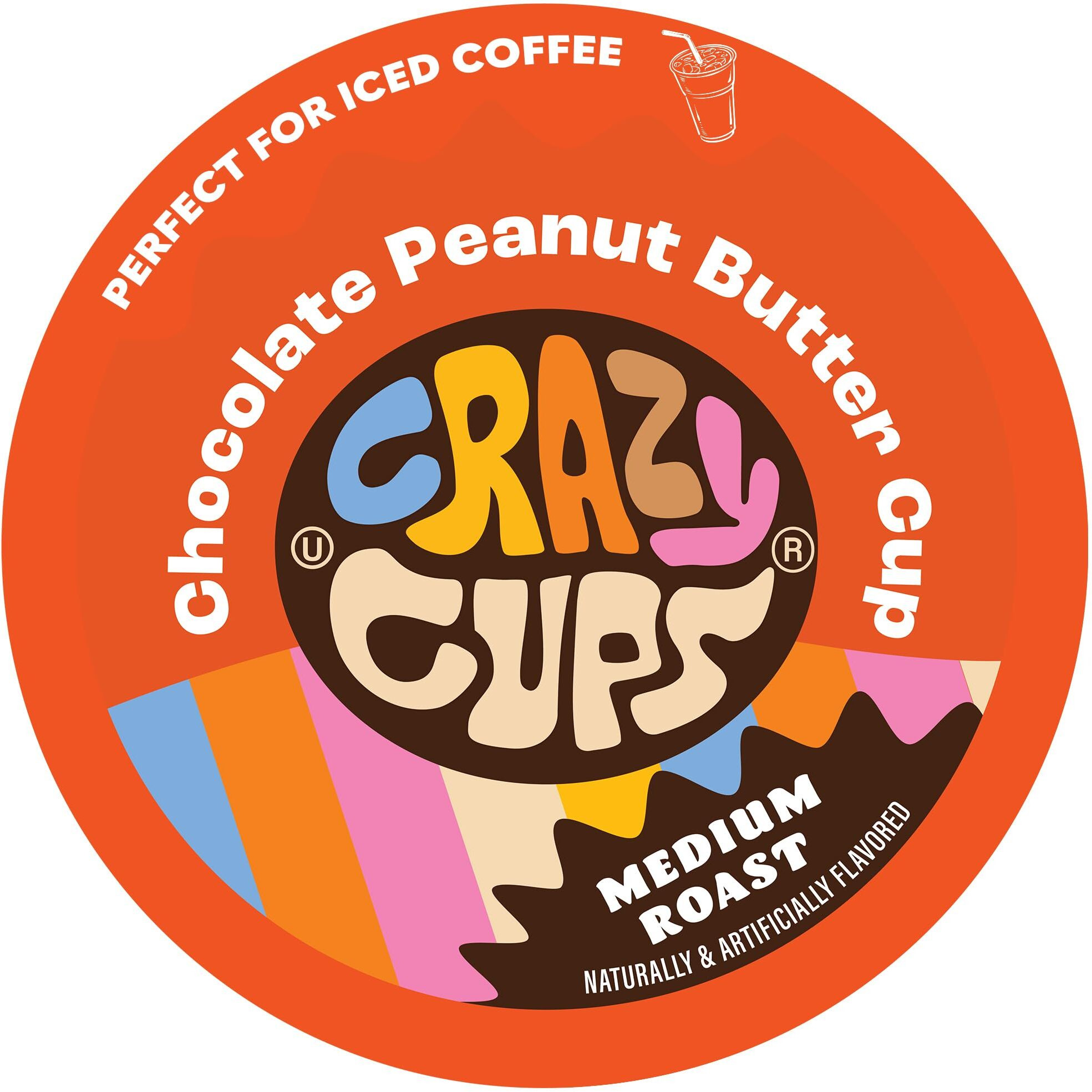 Crazy Cups Chocolate Peanut Butter Hot Or Iced Coffee Cup, Single Serve For Keurig K-Cups Machines, Medium Roast In Recyclable Pods, 22 Count (Pack Of 1)