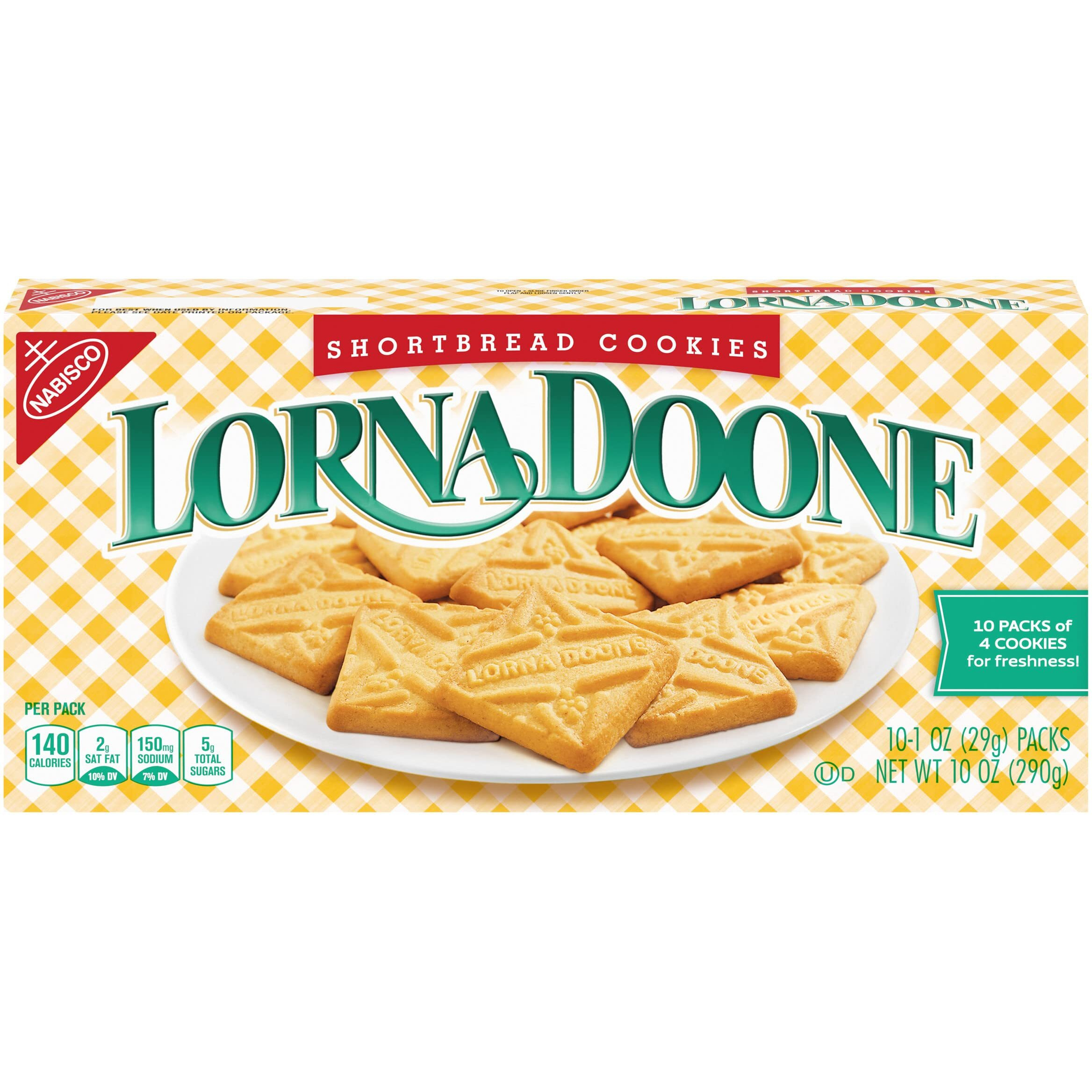 Lorna Doone Shortbread Cookies, 10 Snack Packs (4 Cookies Per Pack)