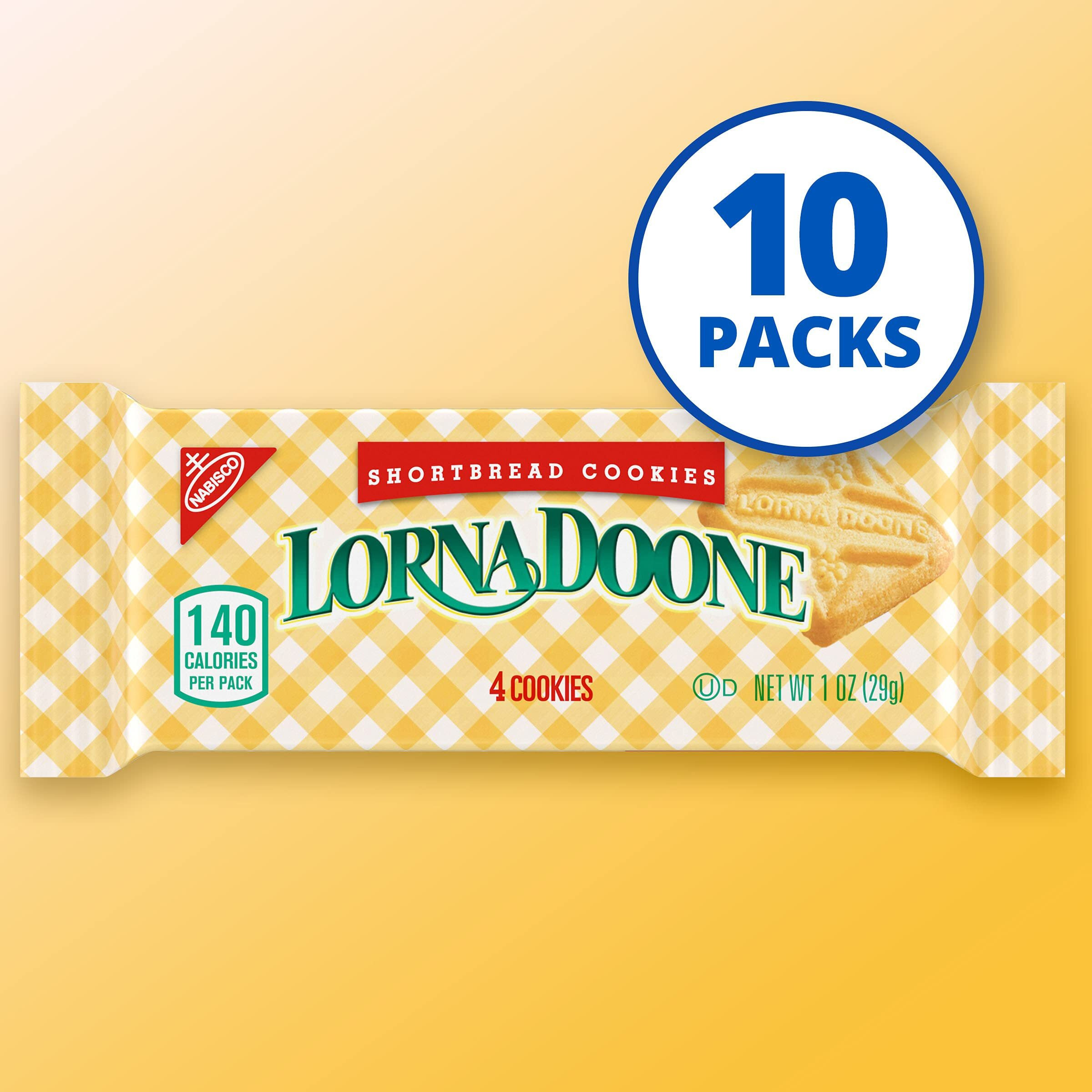 Lorna Doone Shortbread Cookies, 10 Snack Packs (4 Cookies Per Pack)