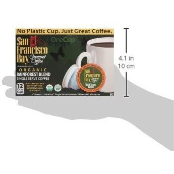 San Francisco Bay Coffee Onecup, Organic Rainforest Blend, 12 Count