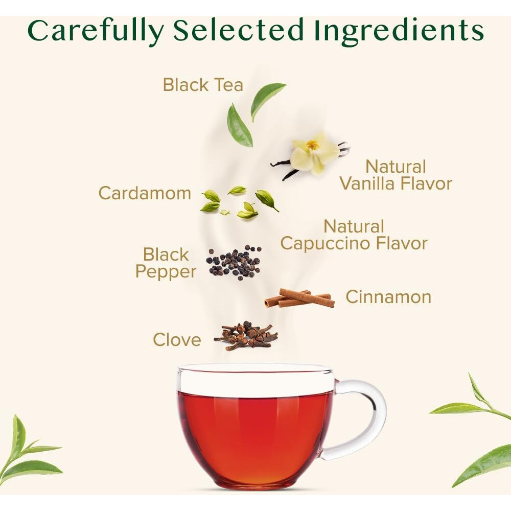 Vahdam, Vanilla Spiced Chai Tea | 100 Tea Bags | Spiced Masala Chai Tea | Delicious Blend Of Vanilla Tea | Spiced Chai Tea Bag | Brew As Hot, Cold Or Iced Tea