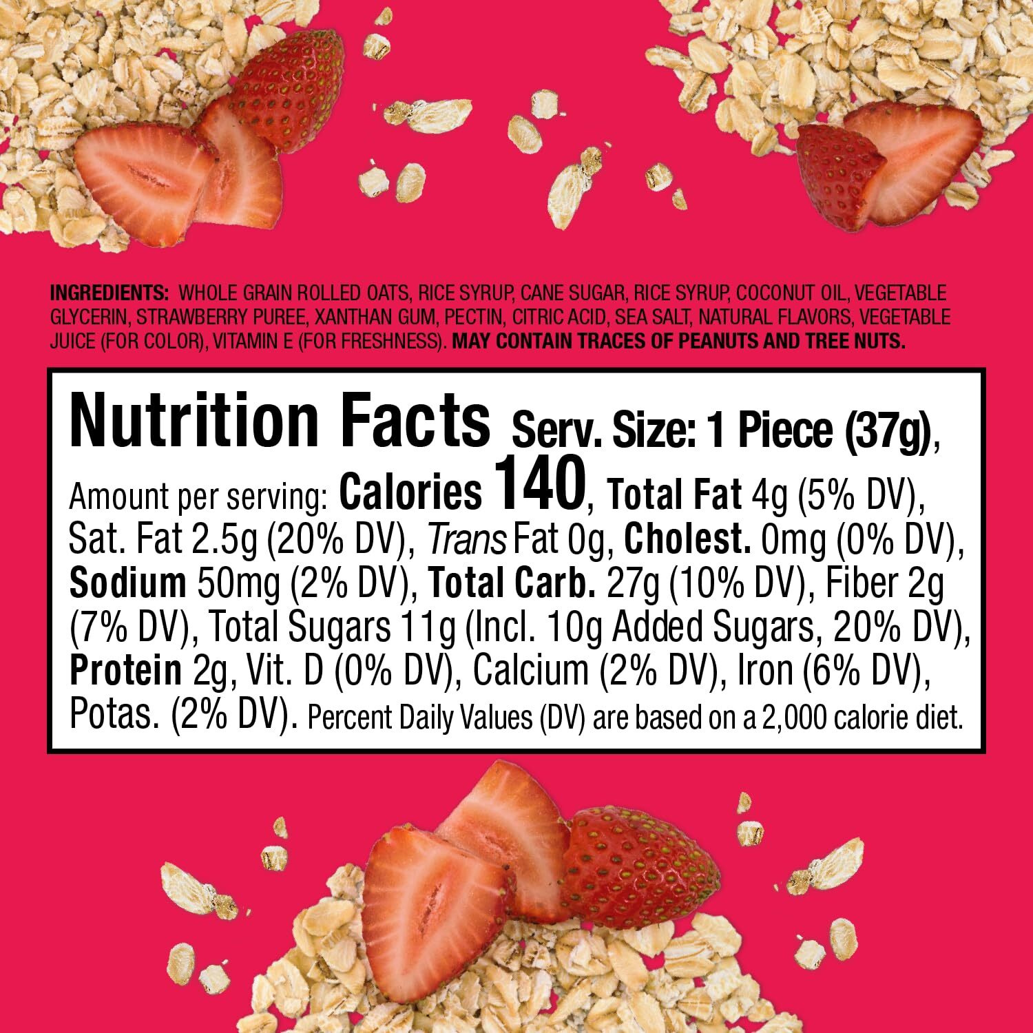 Bobo's Oat Stuff'D Bites (Strawberry, 30 Pack Box Of 1.3 Oz Bites) Gluten Free Whole Grain Rolled Oat Snack- Great Tasting Vegan On-The-Go Snack, Made In The Usa