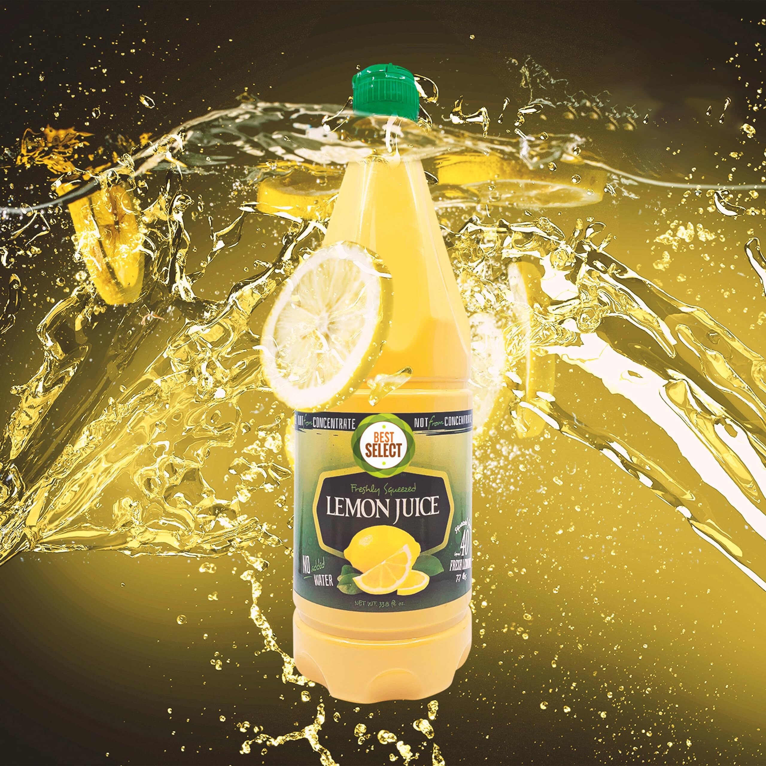6 Pack 100% Lemon Juice Freshly Squeezed No Added Water 33.8Oz Not From Concentrate - Appx 40 Freshly Squeezed Lemons In Each Bottle - Kosher Food - Best Select