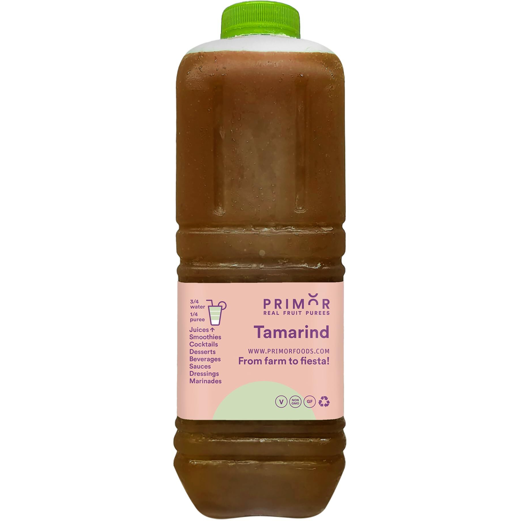 Primor Fruit Purees | Made With Real Fruit | Countless Applications Juices, Smoothies, Cocktails, Desserts, And More - Tamarind