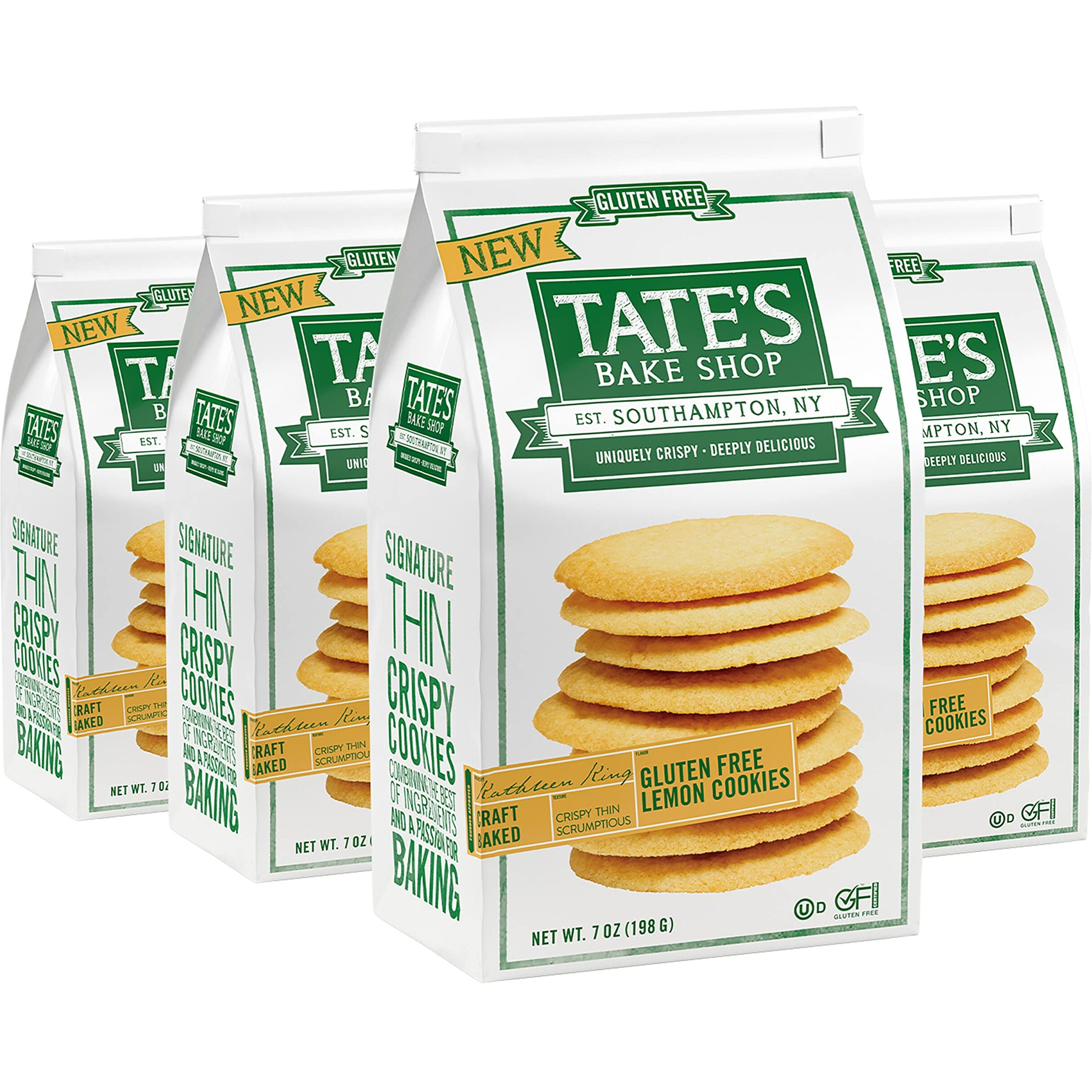 Tate's Bake Shop Gluten Free Lemon Cookies, Gluten Free Cookies, 4 - 7 Oz Bags