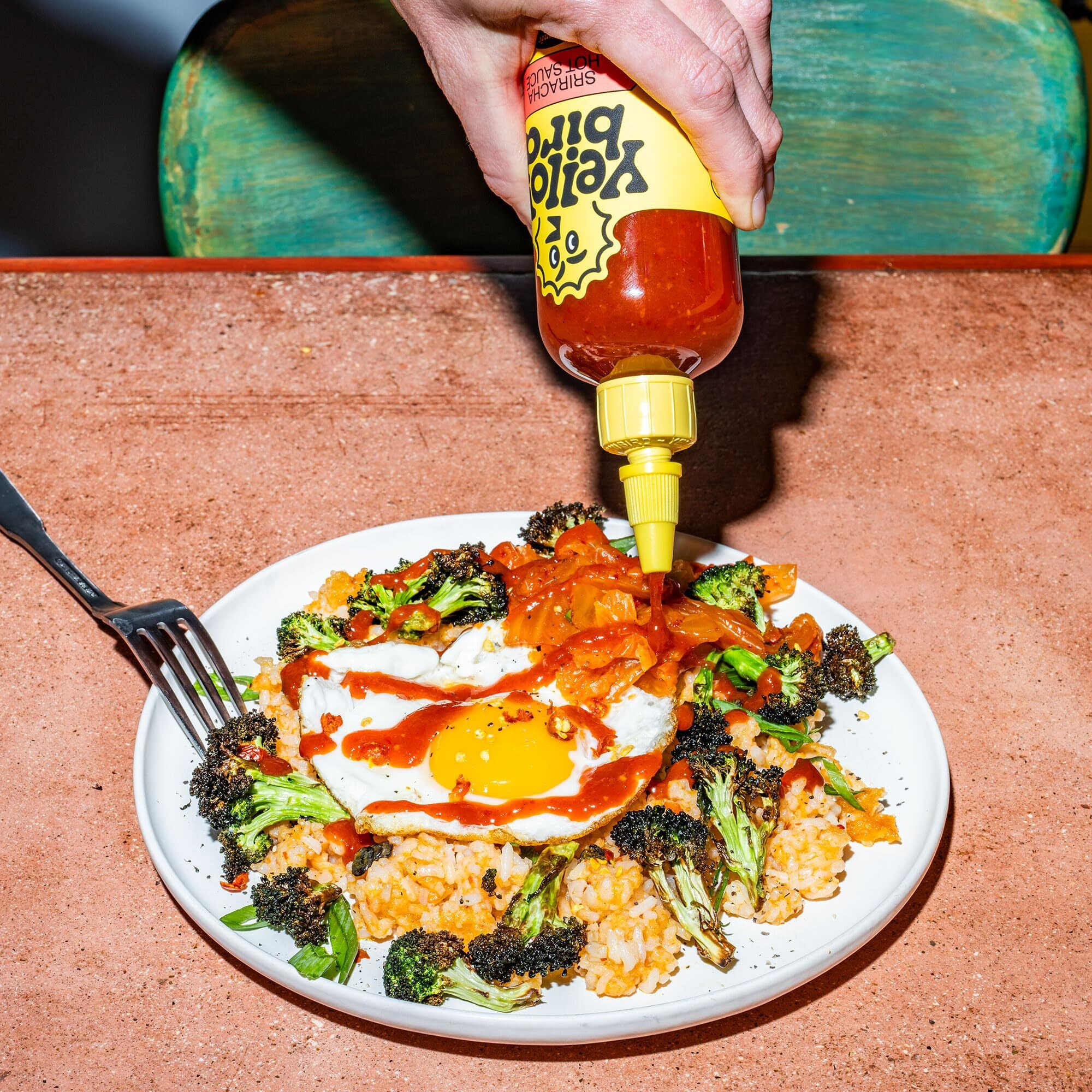 Yellowbird Organic Sriracha Sauce - Vegan, Gluten-Free Organic Hot Sauce Sweetened With Dates - Tabletop Size - Plant-Based Garlic Sriracha Hot Sauce Made With Organic Jalapenos - (19.6 Oz, 2 Count)
