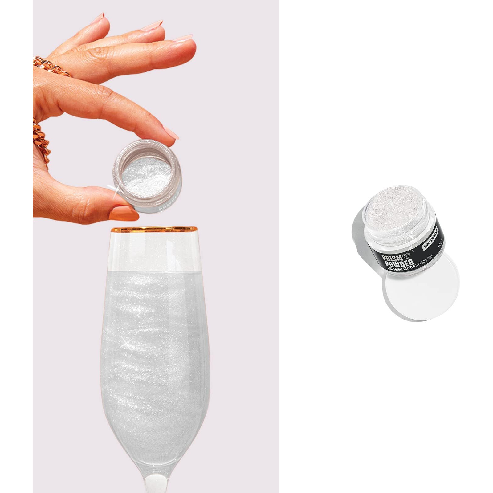 Fancy Sprinkles Premium Edible Glitter, 100% Edible Glitter For Sparkling Food & Drinks No Taste Or Texture (4G, Diamond White)