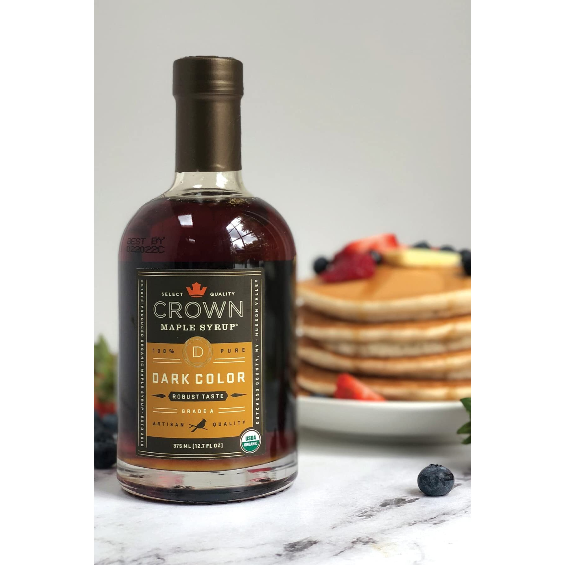 Crown Maple Dark Color, Robust Taste, 12.7 Fl Oz, 6-Pack, Organic Maple Syrup, 100% Pure, Enhance Cocktails, Marinades And Pancakes