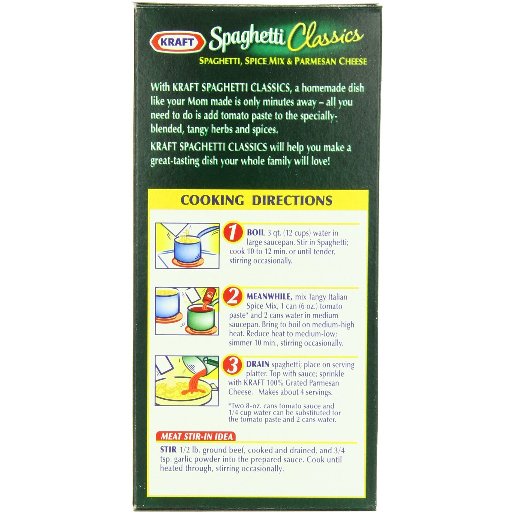 Kraft Spaghetti Classics, Tangy Italian Spaghetti Spice Mix & Parmesan Cheese, 8-Ounce Boxes (Pack Of 24)