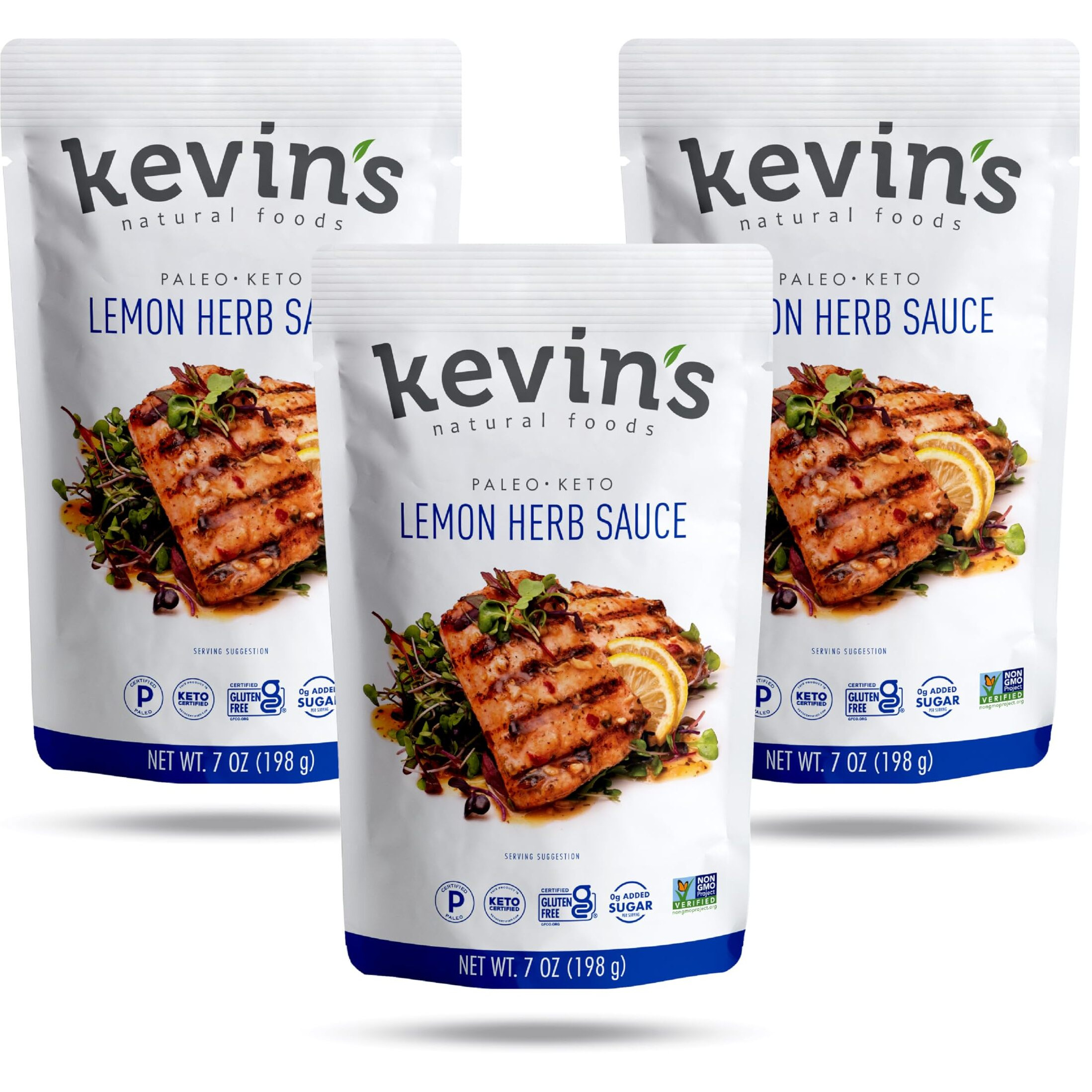 Kevin's Natural Foods Lemon Herb Sauce - Paleo Simmer Sauce - Stir-Fry Sauce, Gluten Free, No Preservatives, Non-Gmo - 3 Pack (Lemon Herb)