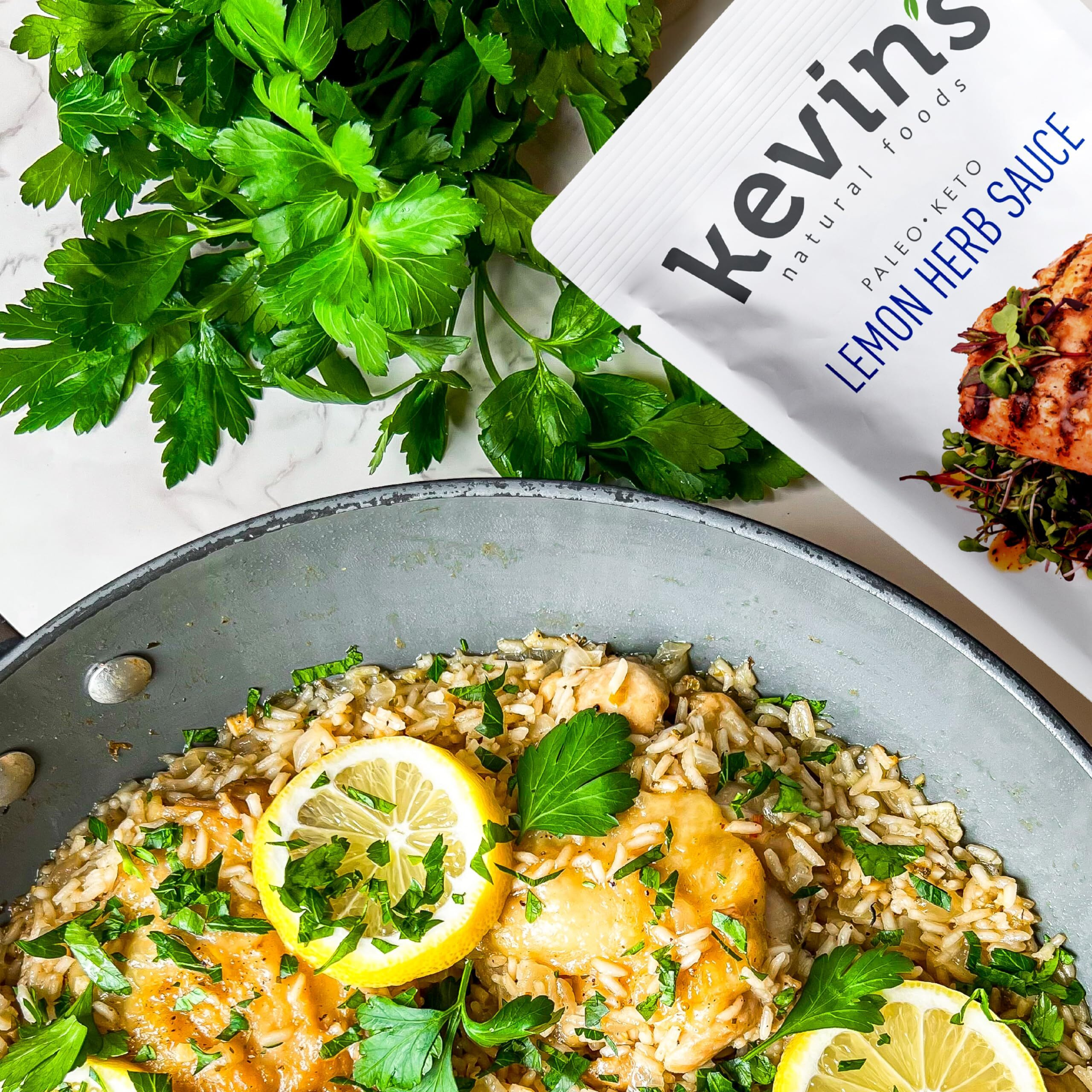 Kevin's Natural Foods Lemon Herb Sauce - Paleo Simmer Sauce - Stir-Fry Sauce, Gluten Free, No Preservatives, Non-Gmo - 3 Pack (Lemon Herb)