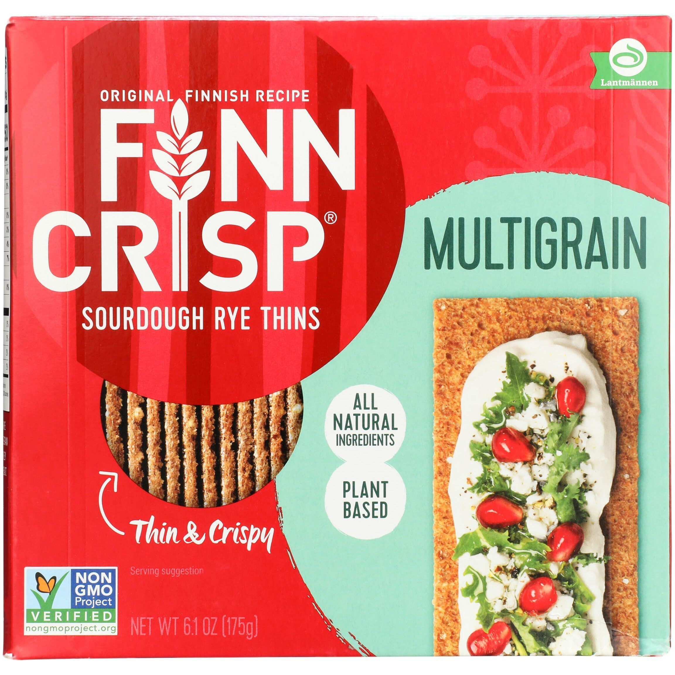 Finn Crisp Multigrain Sourdough Rye Thins Crispbread, 6.2 Ounce Box (Pack Of 9) (1)