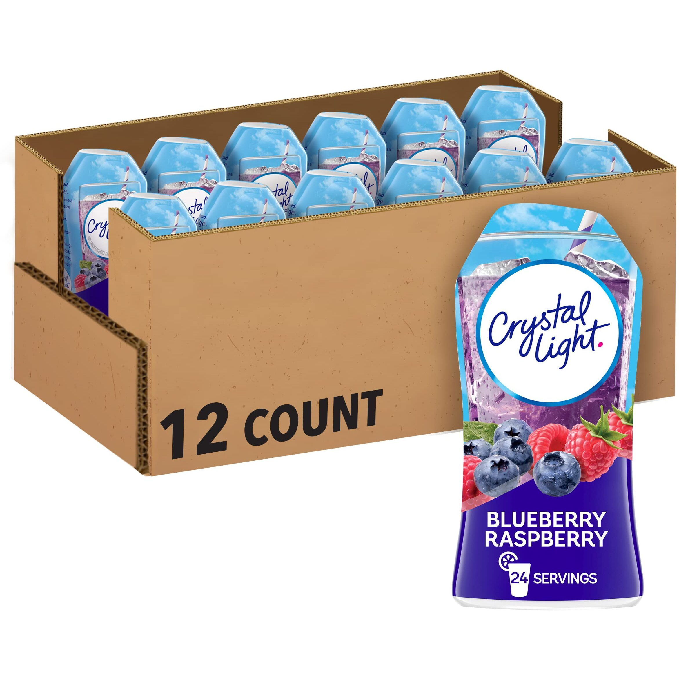 Crystal Light Sugar-Free Zero Calorie Liquid Water Enhancer - Blueberry Raspberry Water Flavor Drink Mix (1.62 Fl Oz Bottle, Pack Of 12)