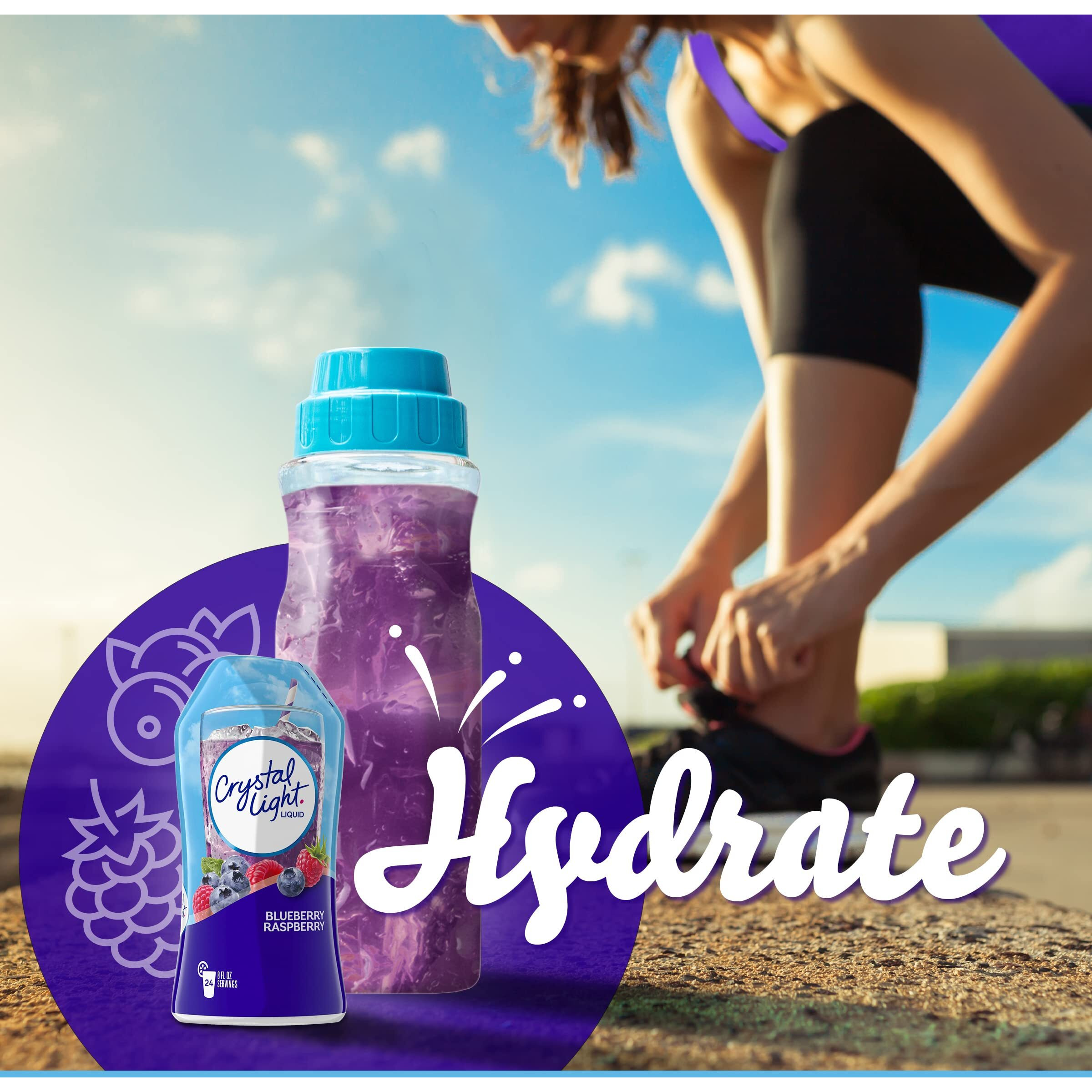 Crystal Light Sugar-Free Zero Calorie Liquid Water Enhancer - Blueberry Raspberry Water Flavor Drink Mix (1.62 Fl Oz Bottle, Pack Of 12)