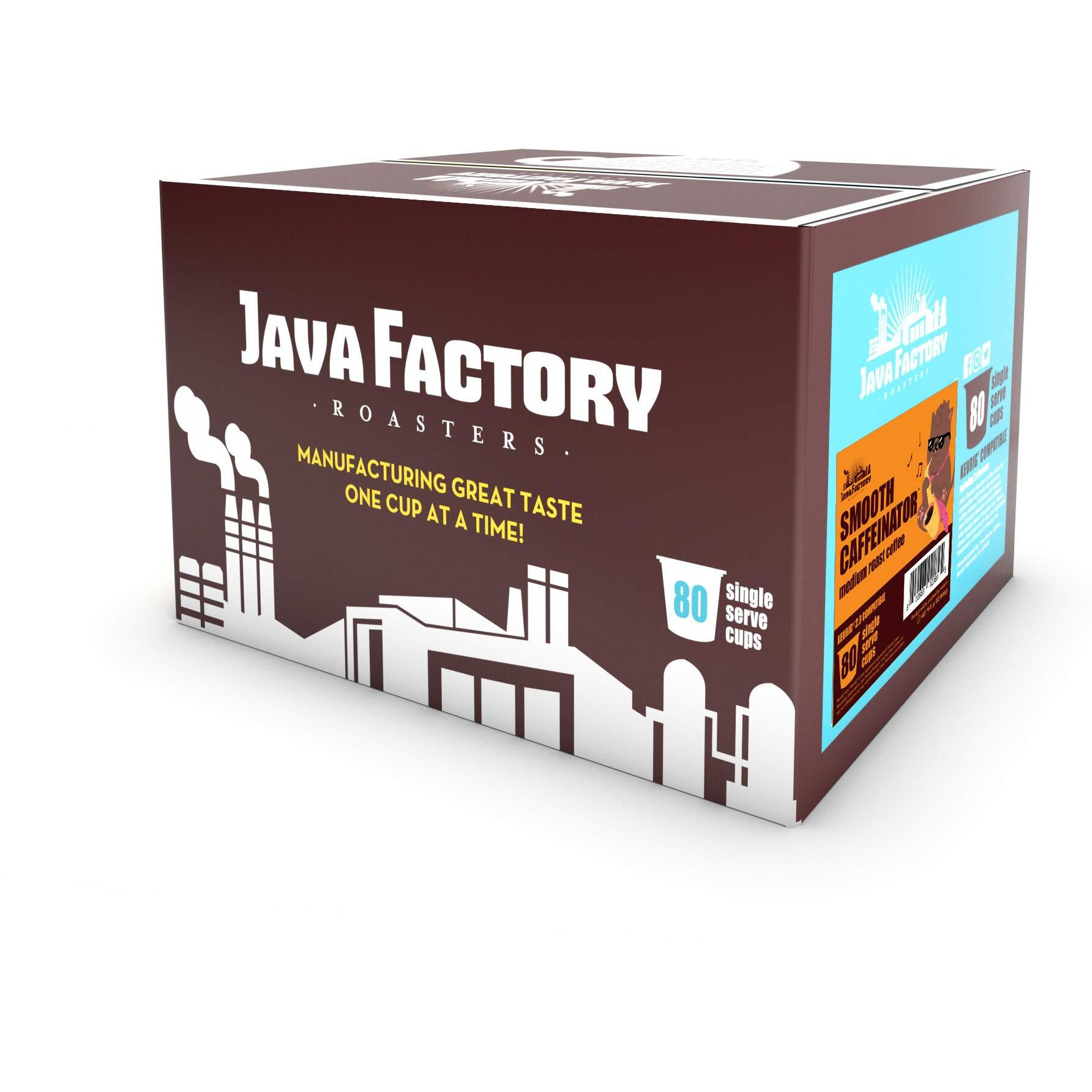 Java Factory Medium Roast Coffee Pods Compatible With K Cup Brewers Including 2.0, Smooth Caffeinator, 80 Count