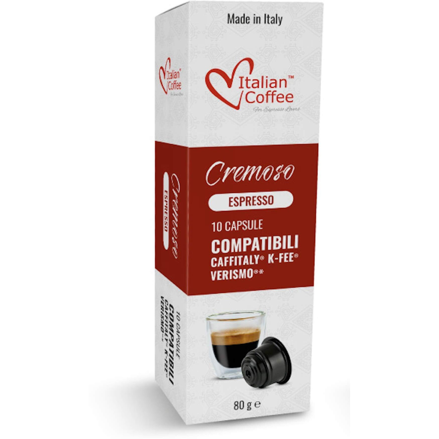 Italian Coffee For Espresso Lovers Italian Coffee Capsules Compatible With Verismo, Cbtl, Caffitaly, K-Fee Systems (80 Pods Cremoso Blend)