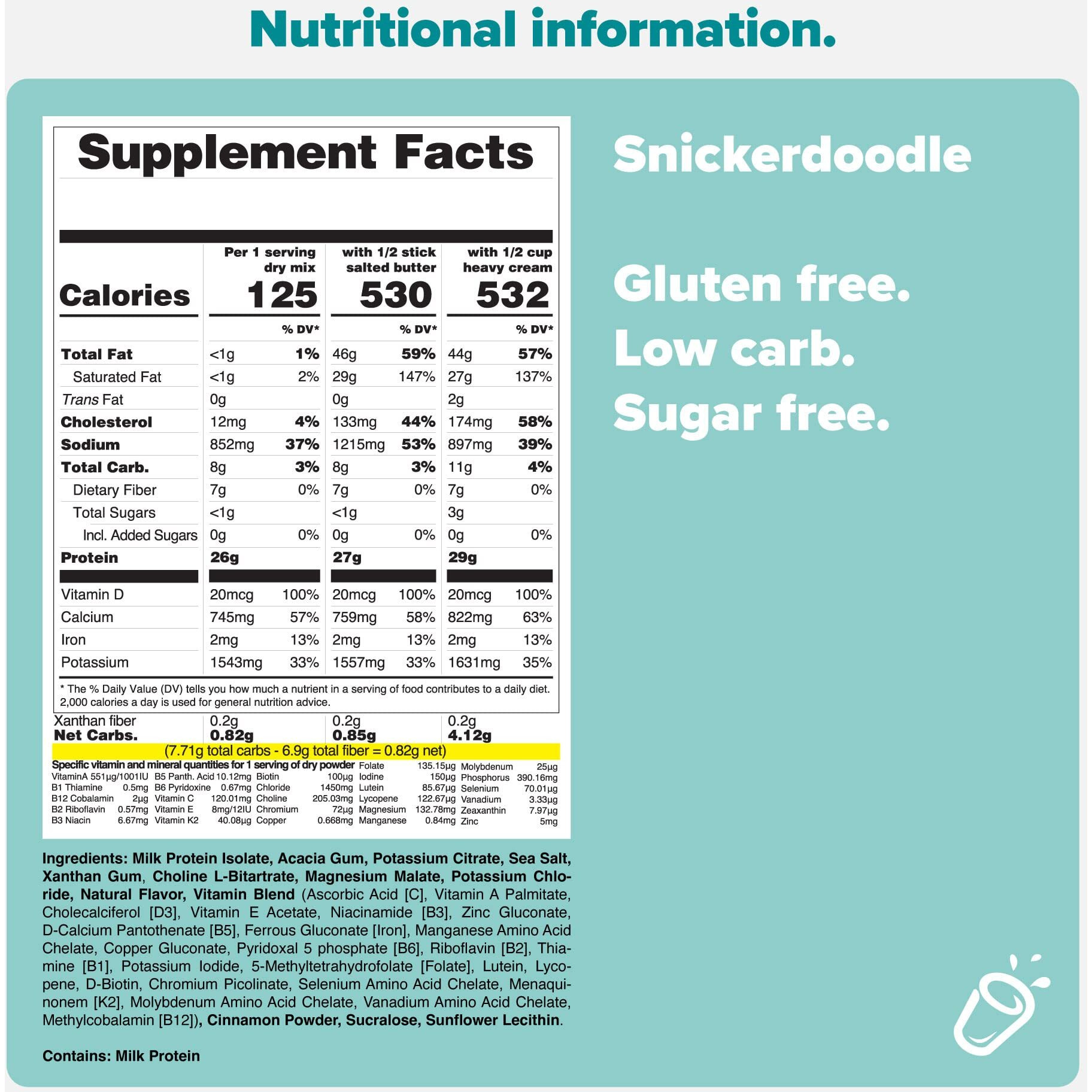 Keto Chow Snickerdoodle | Keto Meal Replacement Shake Powder | Nutritionally Complete Keto Food | Low Carb Keto Meals | Delicious Easy Meal Substitute Drink | Protein Rich You Choose The Fat| 21 Meal