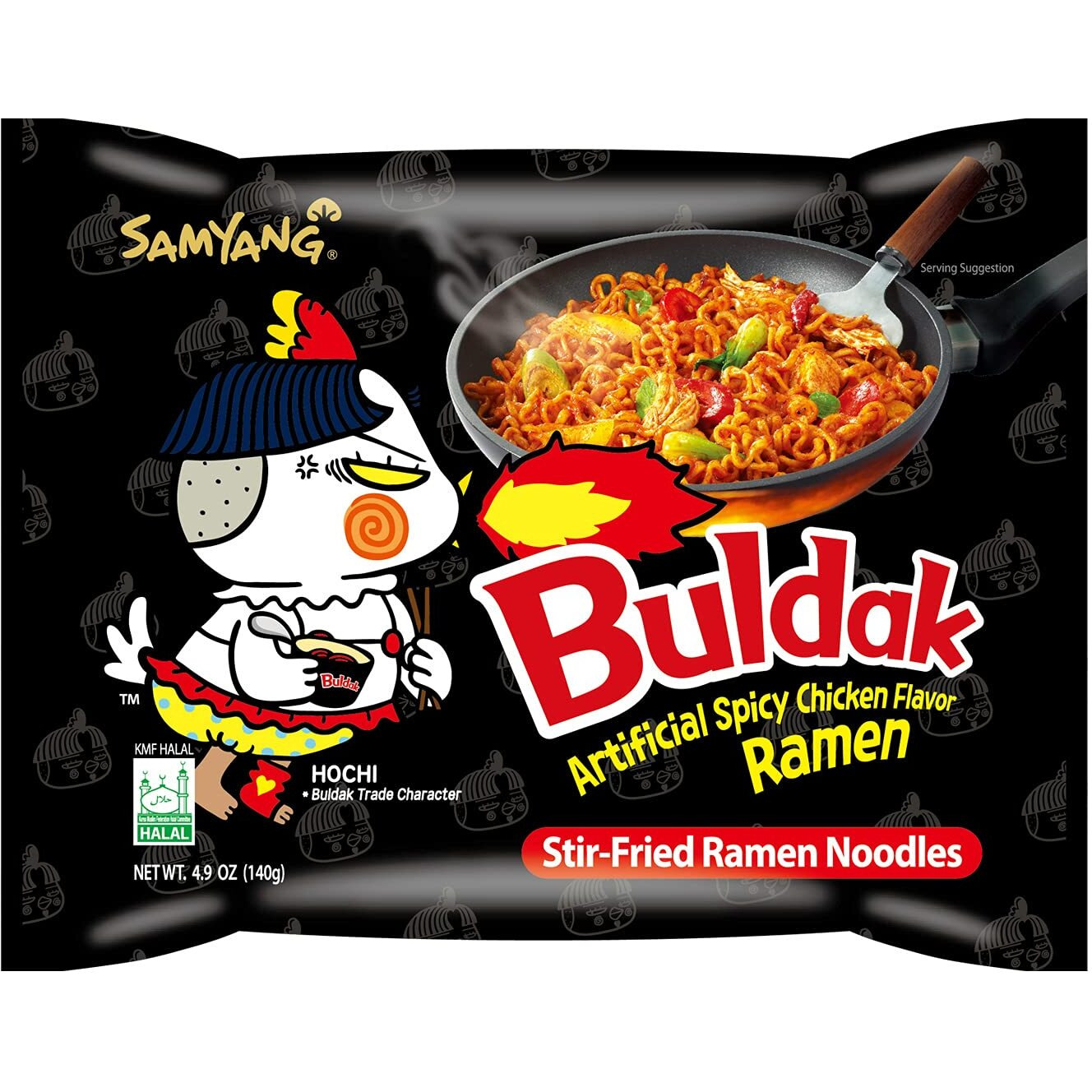 Samyang Buldak (Korean) Hot Spicy Chicken Stir Fried Ramen (Noodles) 4.94 Oz (Pack Of 40)