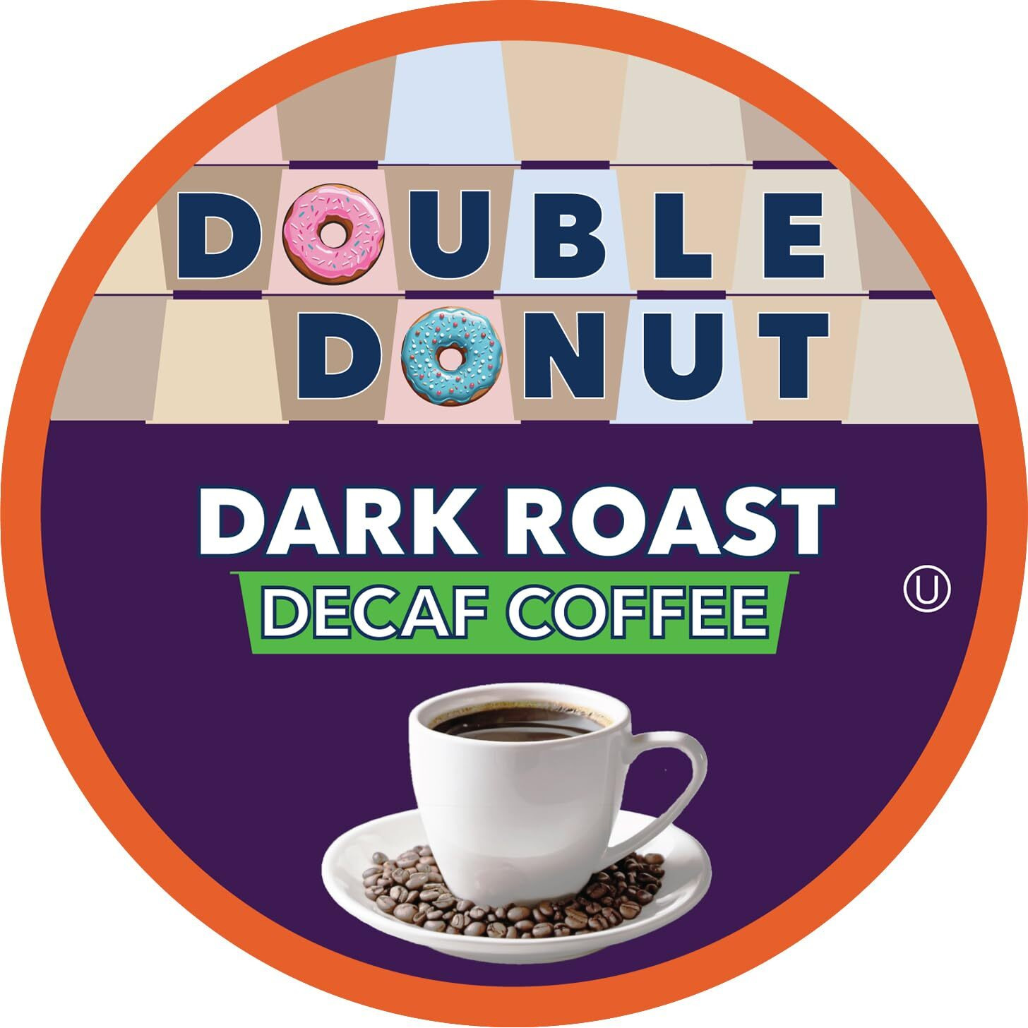 Double Donut Decaf Dark Roast Coffee Pods, Extra Bold Blend Coffee, Single Serve Coffee For Keurig K Cups Machines, Decaf Dark Roast Coffee In Recyclable Pods, 24 Count