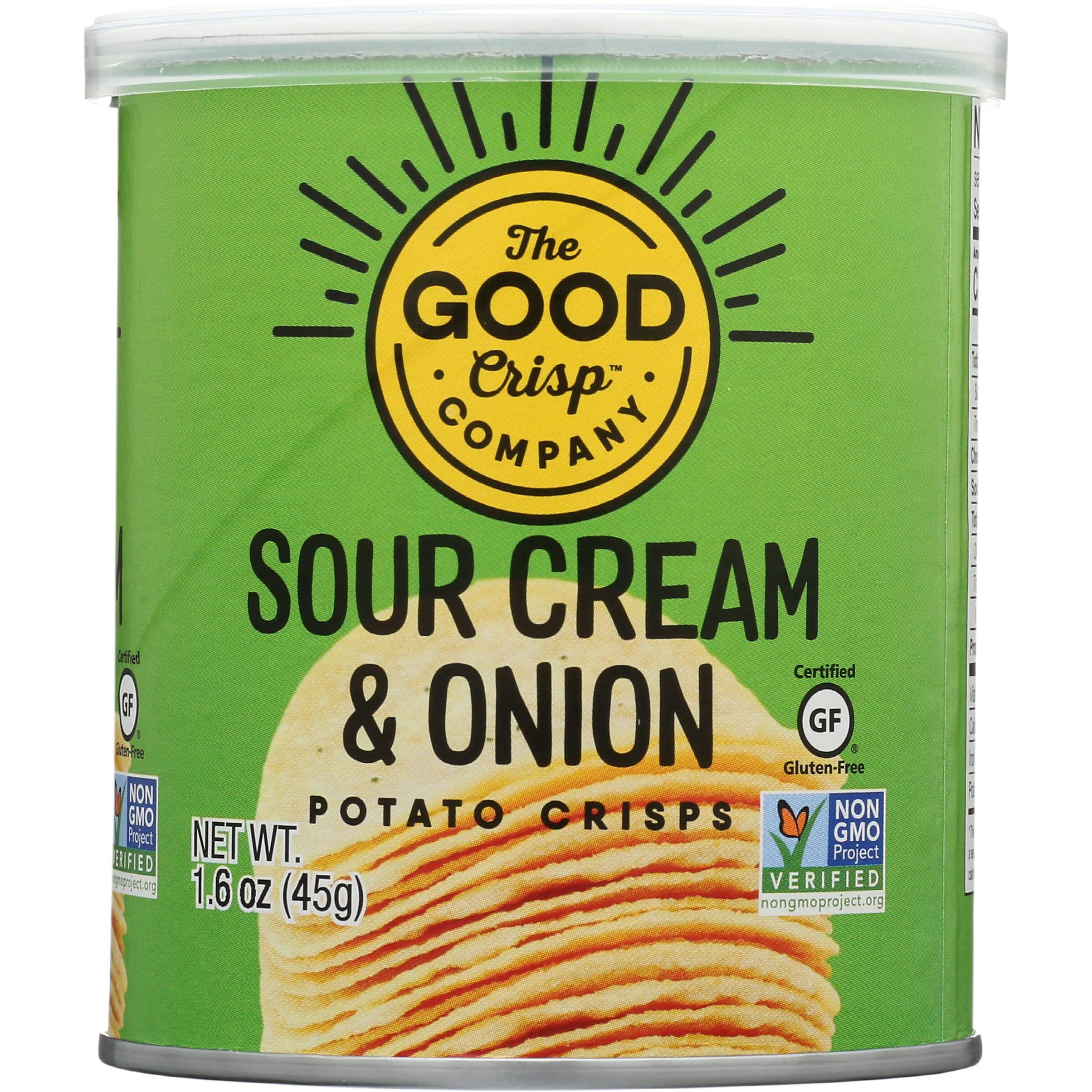 The Good Crisp Company, Sour Cream & Onion Flavor Potato Crips, 1.6 Oz (Pack Of 12)