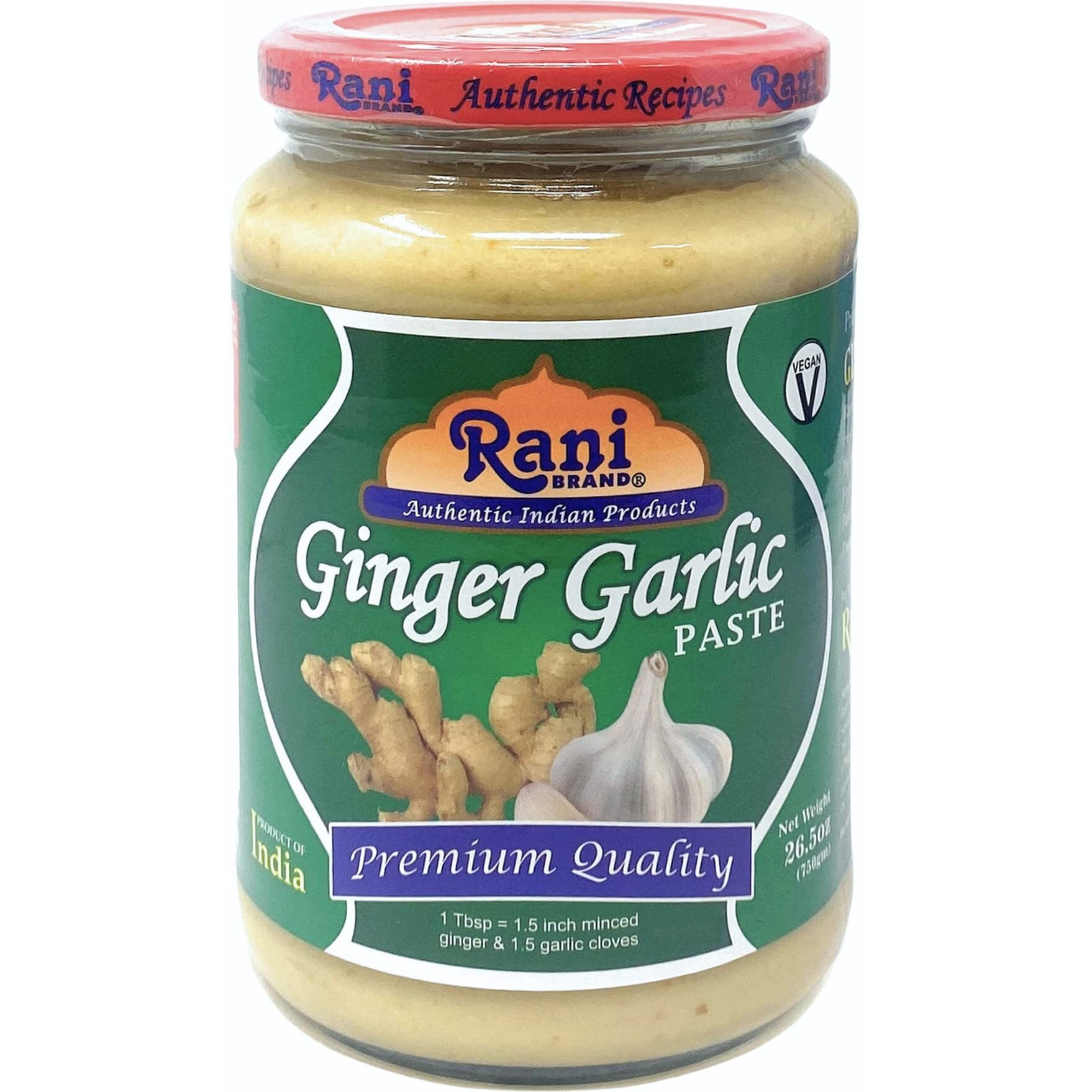 Rani Ginger Garlic Cooking Paste 26.5Oz (750G) Glass Jar ~ Vegan | Gluten Free | Non-Gmo | No Colors | Indian Origin