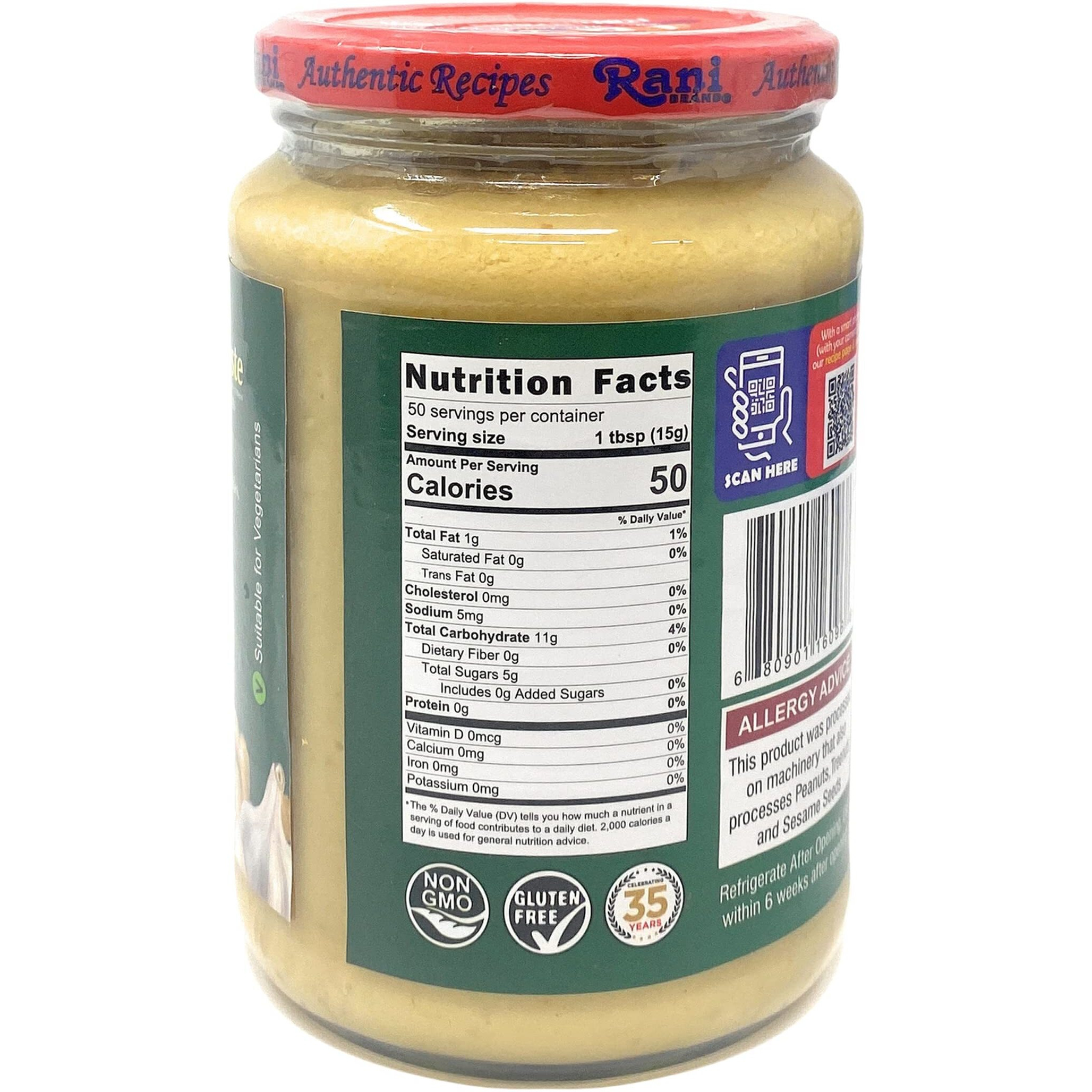 Rani Ginger Garlic Cooking Paste 26.5Oz (750G) Glass Jar ~ Vegan | Gluten Free | Non-Gmo | No Colors | Indian Origin