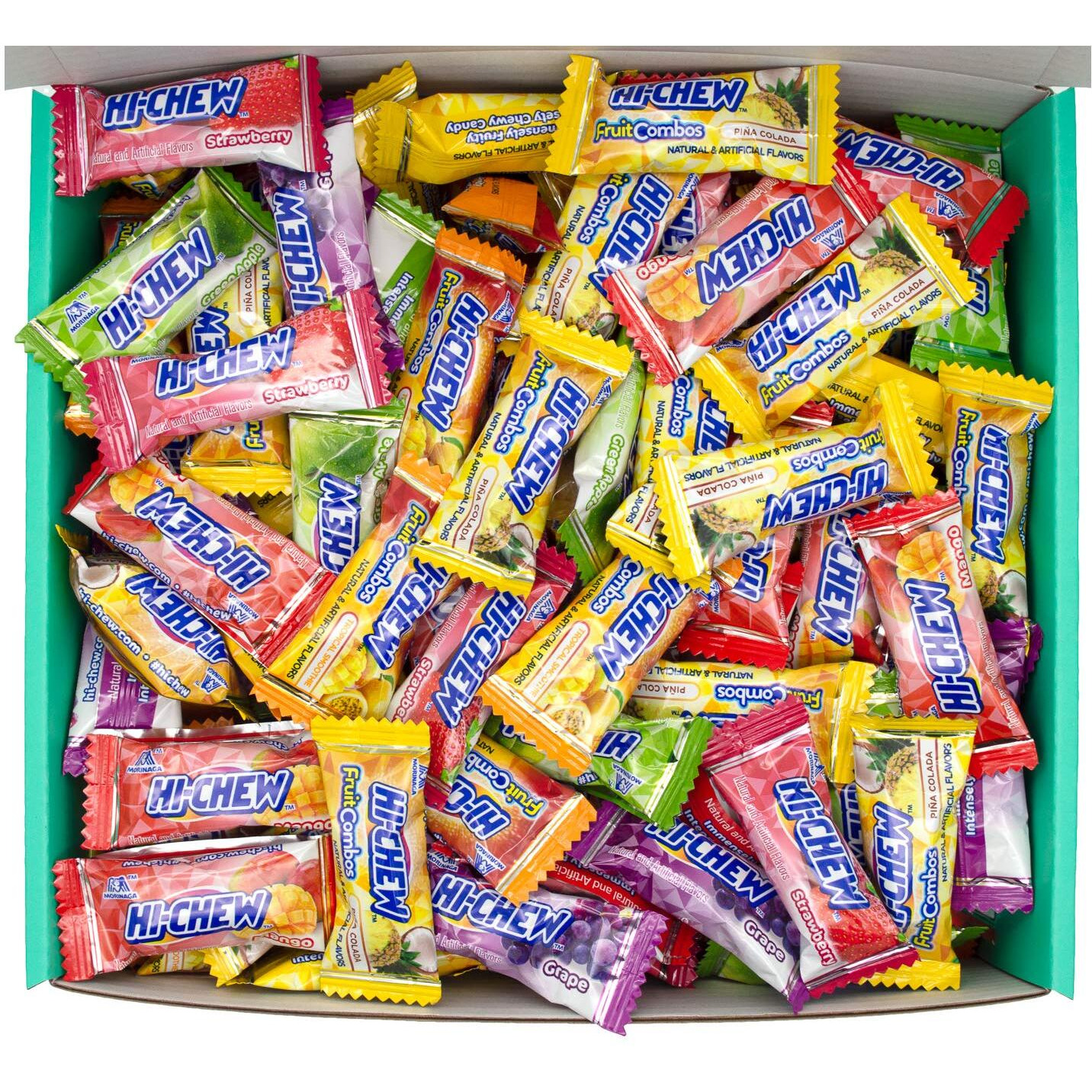 Hi Chew 6 Flavors, Bulk 165+ Pieces, 2 Pound (Hi Chew Fruit Strawberry, Mango, Green Apple, Grape, Tropical Smoothie, Pina Colada) (6 Flavors, 2 Pound)