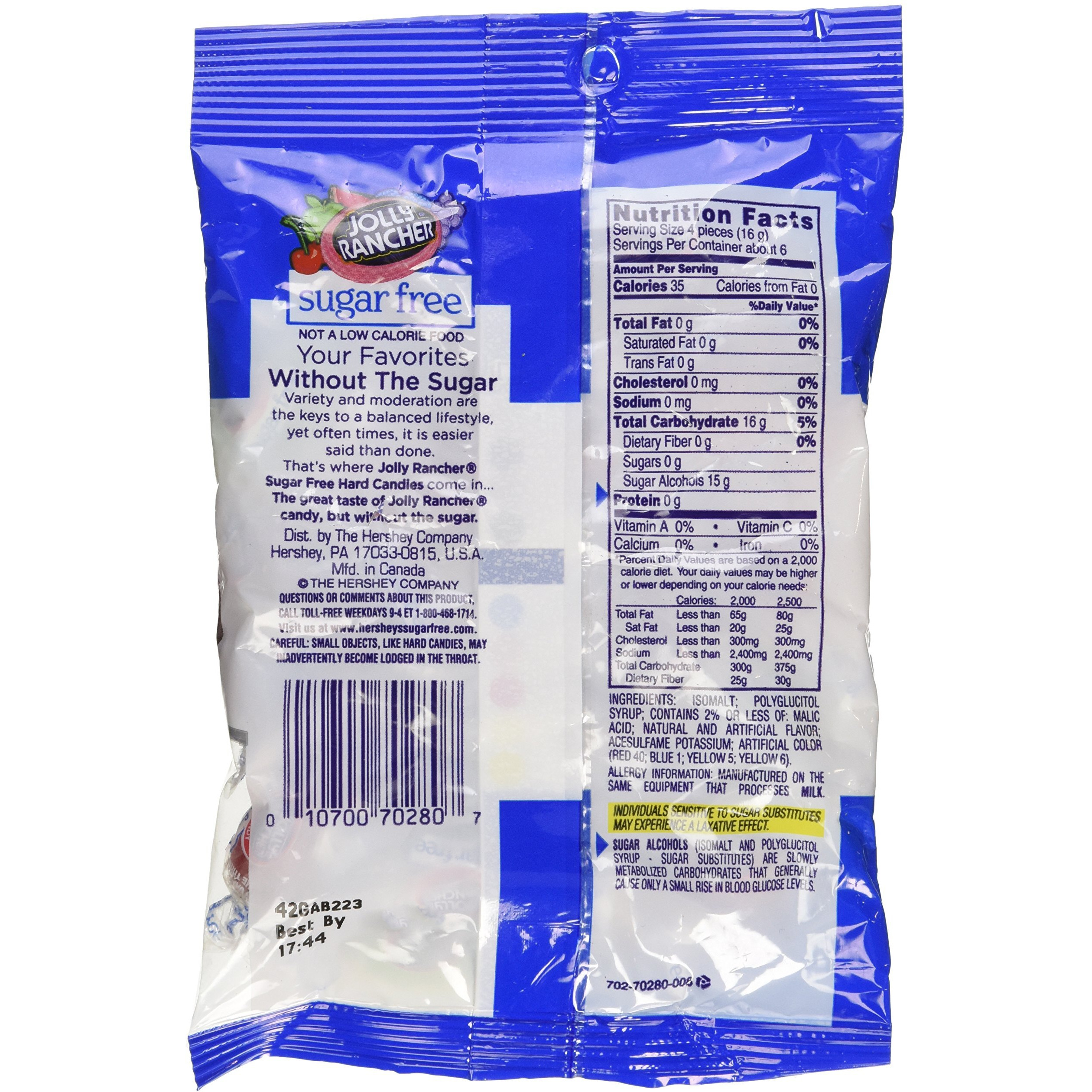 Jolly Rancher Sugar Free Hard Candy, 3.6 Oz Bag (3.6 Oz), Pack Of 3