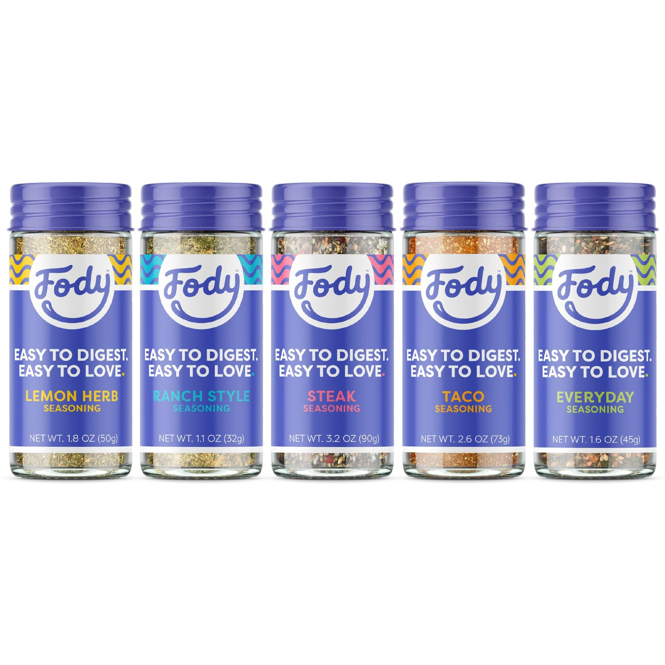 Fody Foods Variety Seasoning Pack, Flavorful Grilling Seasoning, Low Fodmap Certified, Sensitive Recipe, Gut & Ibs Friendly, Pack Of 5