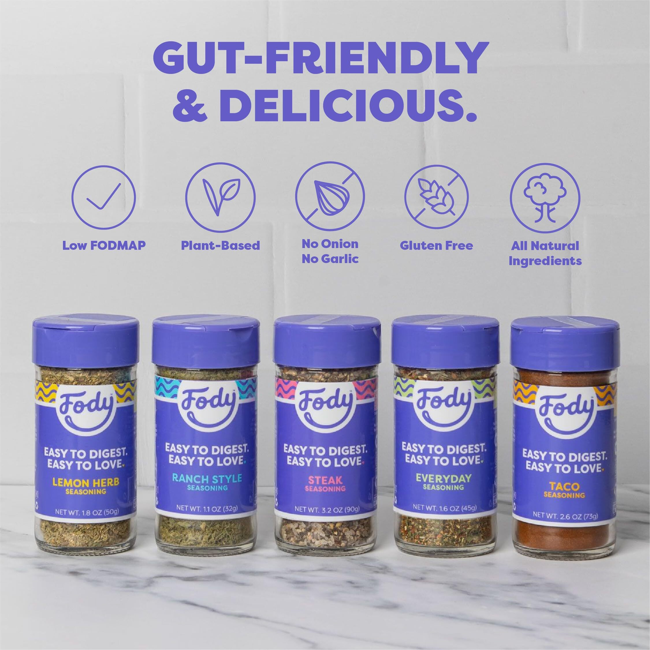 Fody Foods Variety Seasoning Pack, Flavorful Grilling Seasoning, Low Fodmap Certified, Sensitive Recipe, Gut & Ibs Friendly, Pack Of 5
