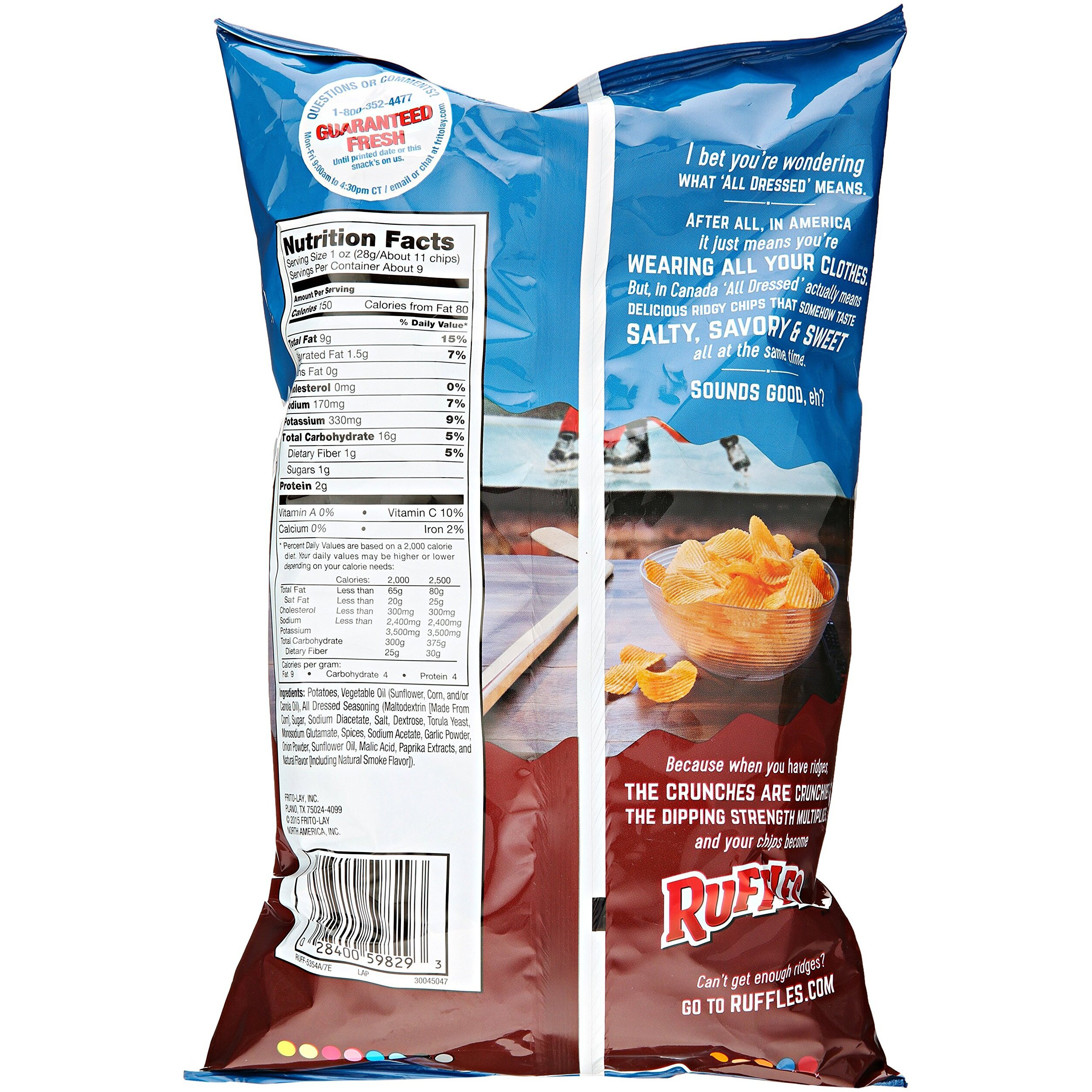 Ruffles All Dressed Ridged Potato Chips, 8.5 Ounce