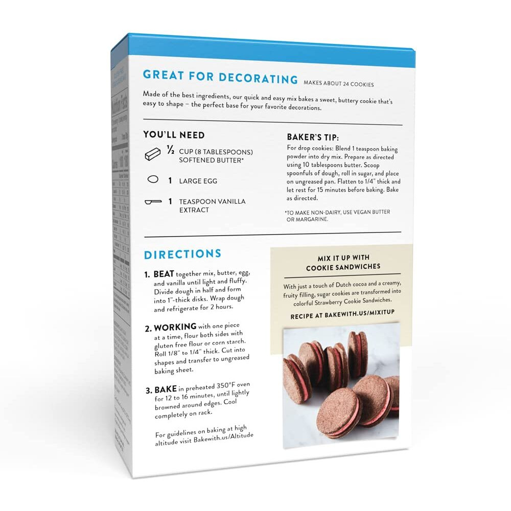 King Arthur, Gluten-Free Sugar Cookie Mix, Gluten-Free, Non-Gmo Project Verified, Certified Kosher, 12 Ounces